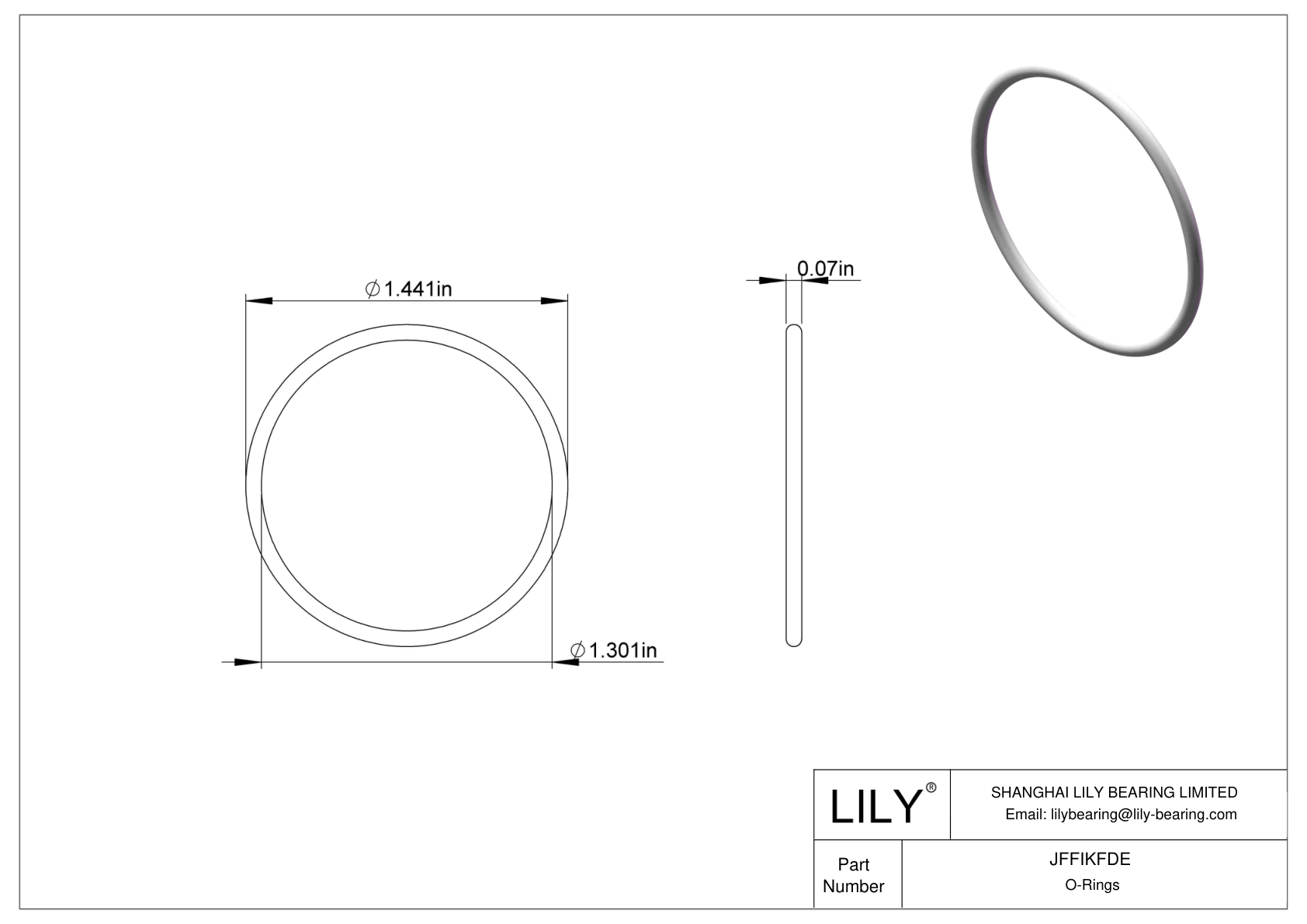 JFFIKFDE Oil Resistant O-Rings Round cad drawing