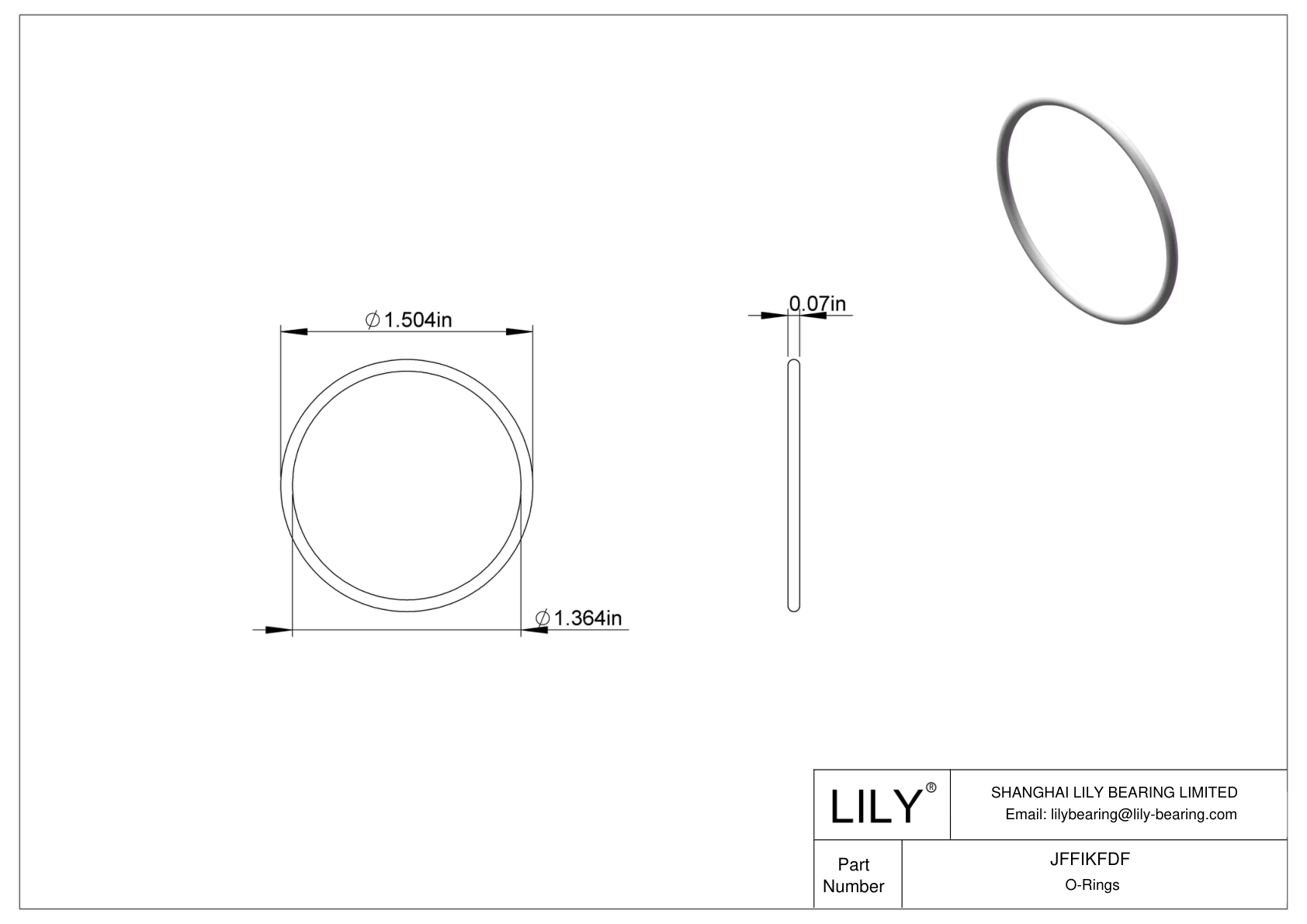 JFFIKFDF Oil Resistant O-Rings Round cad drawing