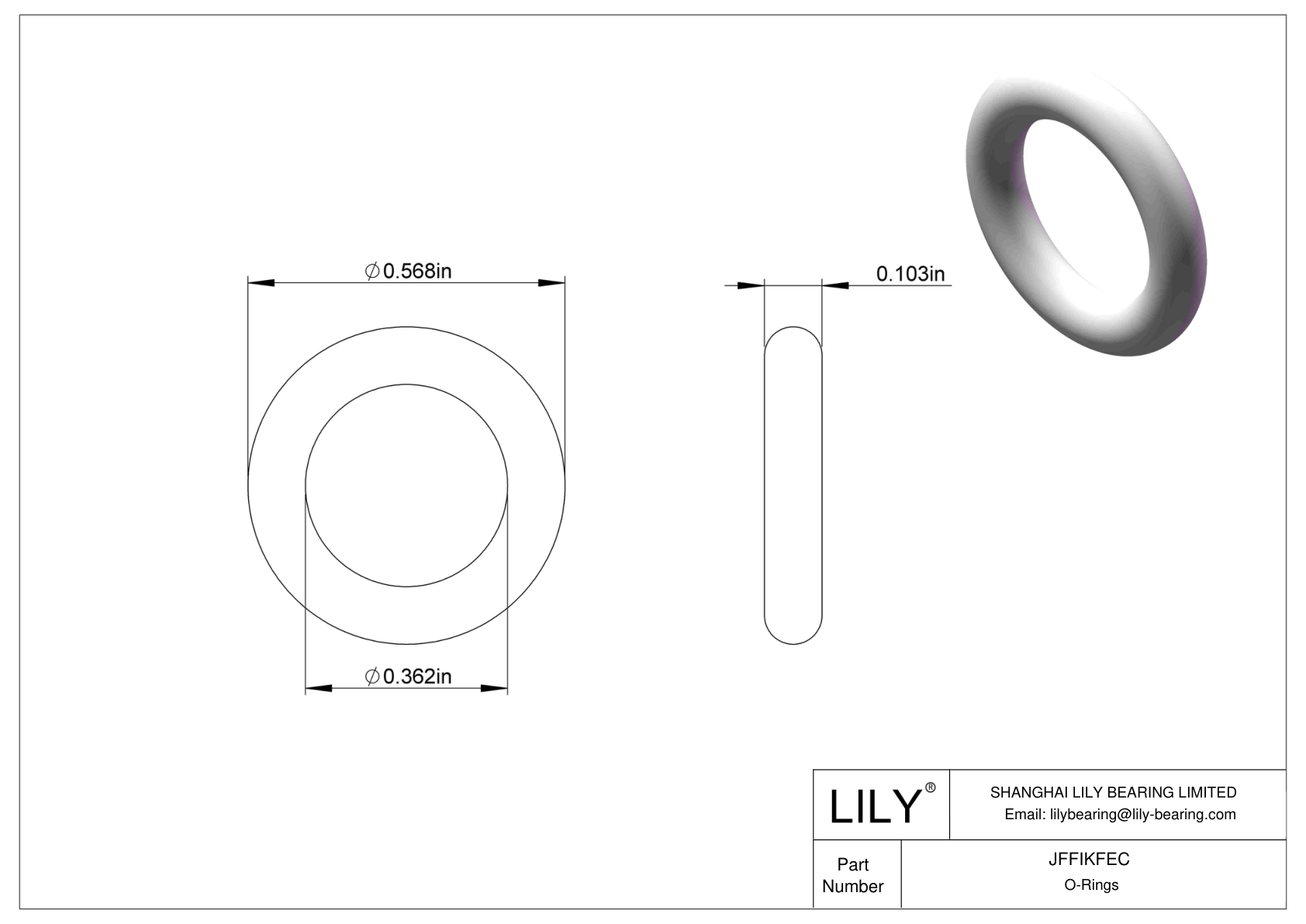 JFFIKFEC Oil Resistant O-Rings Round cad drawing