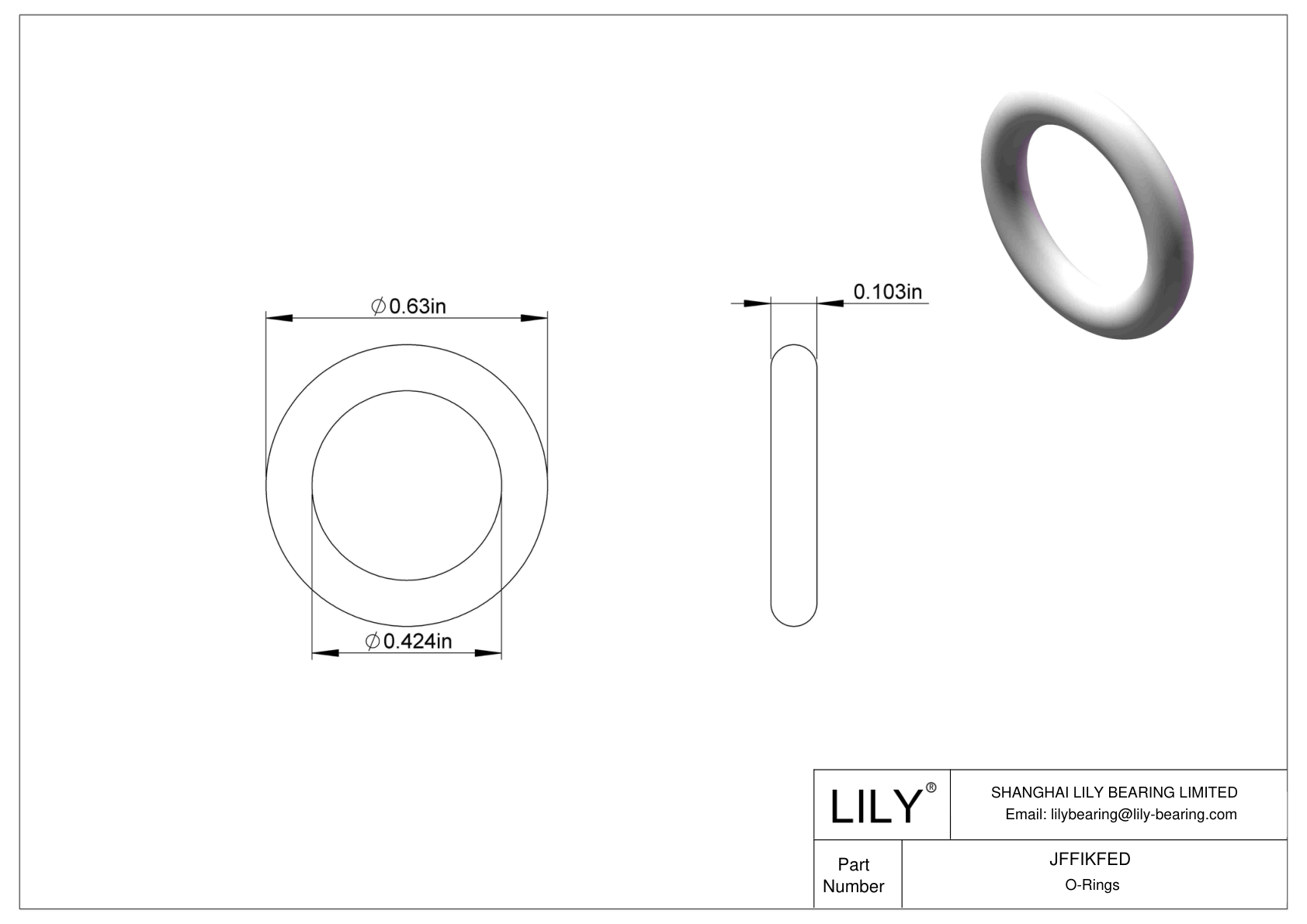 JFFIKFED Juntas tóricas redondas resistentes al aceite cad drawing