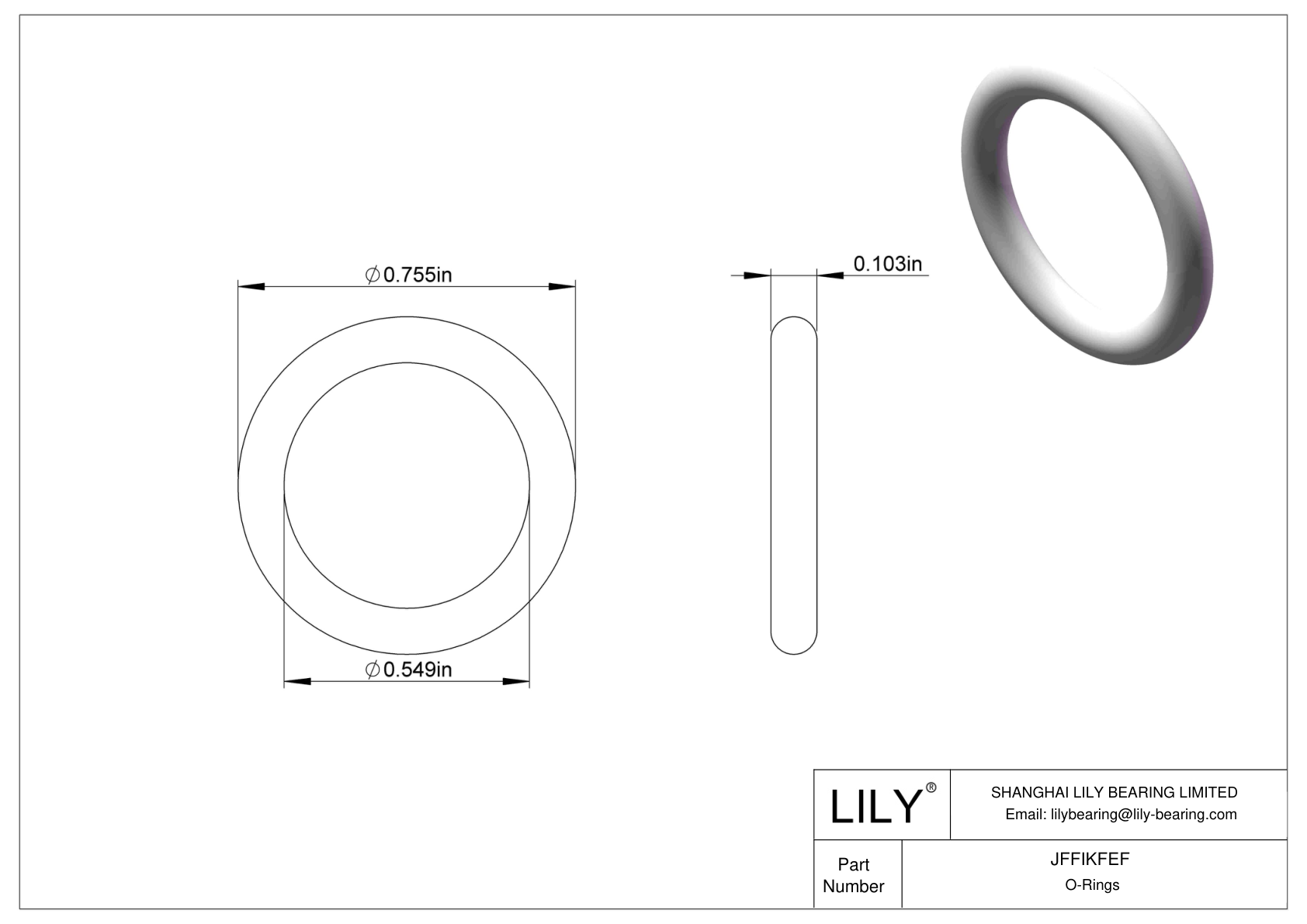 JFFIKFEF Oil Resistant O-Rings Round cad drawing