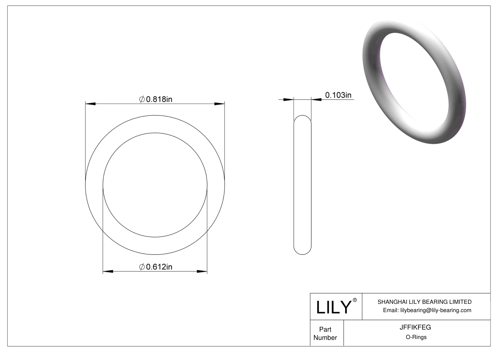 JFFIKFEG Juntas tóricas redondas resistentes al aceite cad drawing