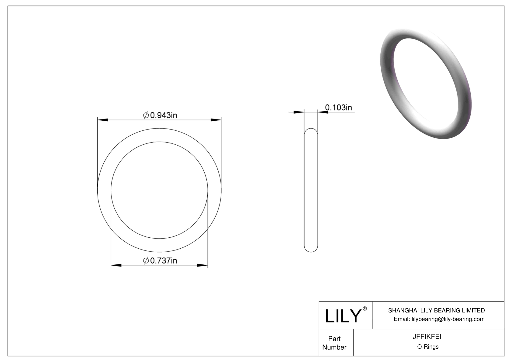 JFFIKFEI Oil Resistant O-Rings Round cad drawing