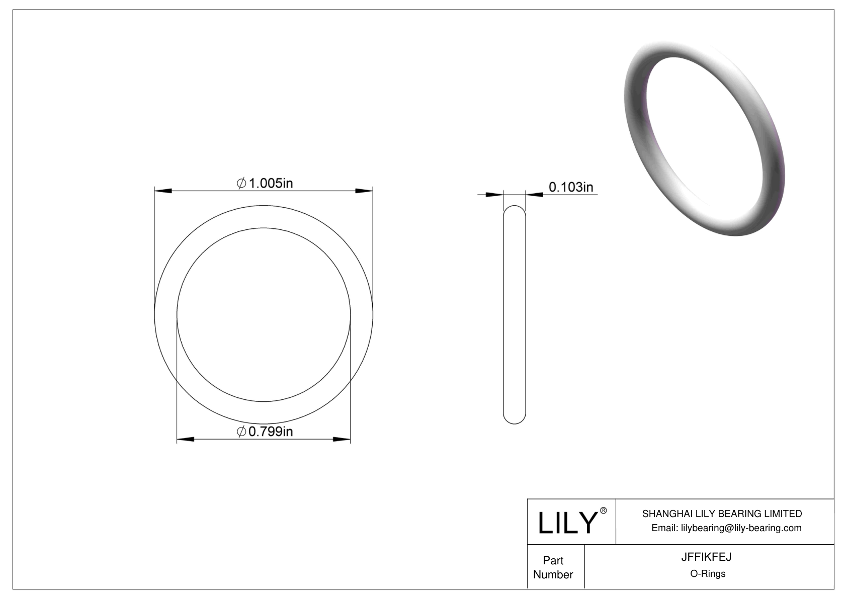 JFFIKFEJ Oil Resistant O-Rings Round cad drawing