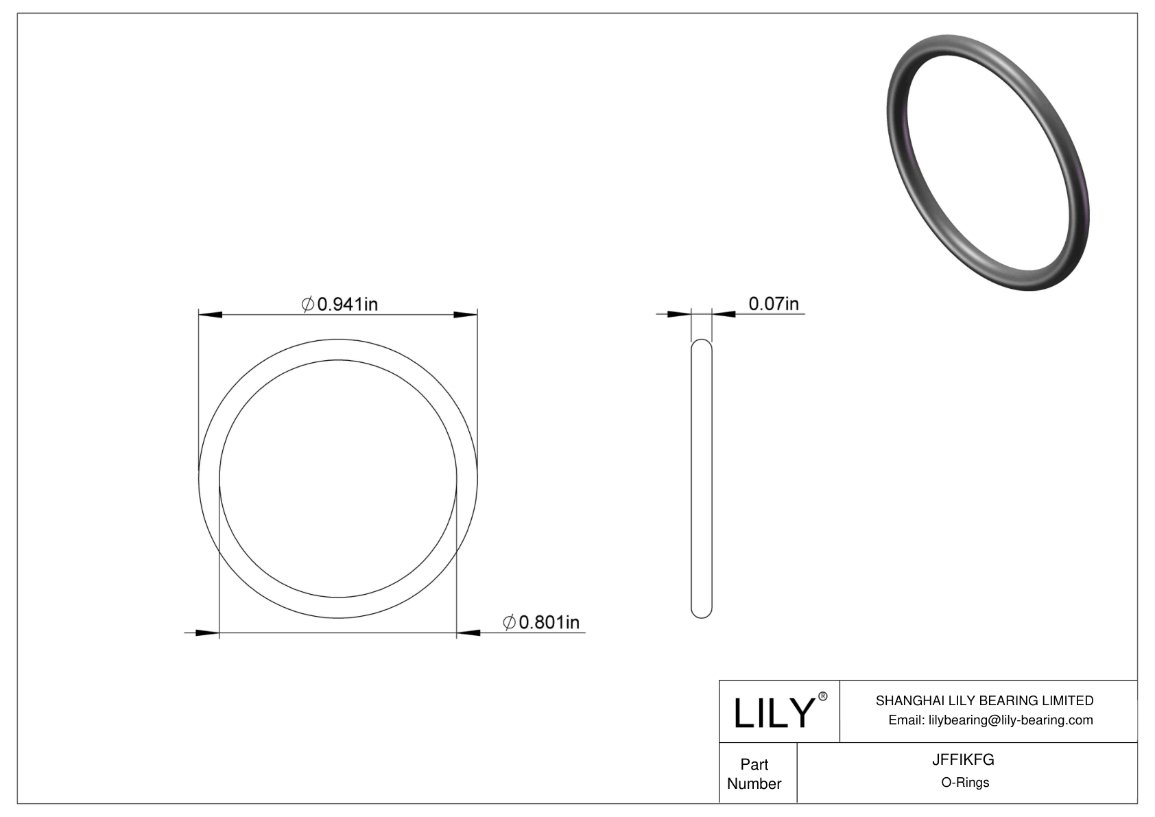 JFFIKFG Juntas tóricas redondas resistentes al aceite cad drawing