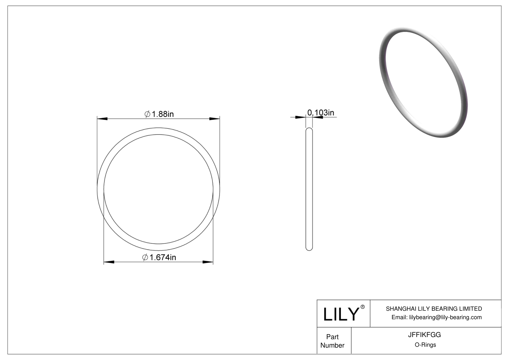 JFFIKFGG Oil Resistant O-Rings Round cad drawing