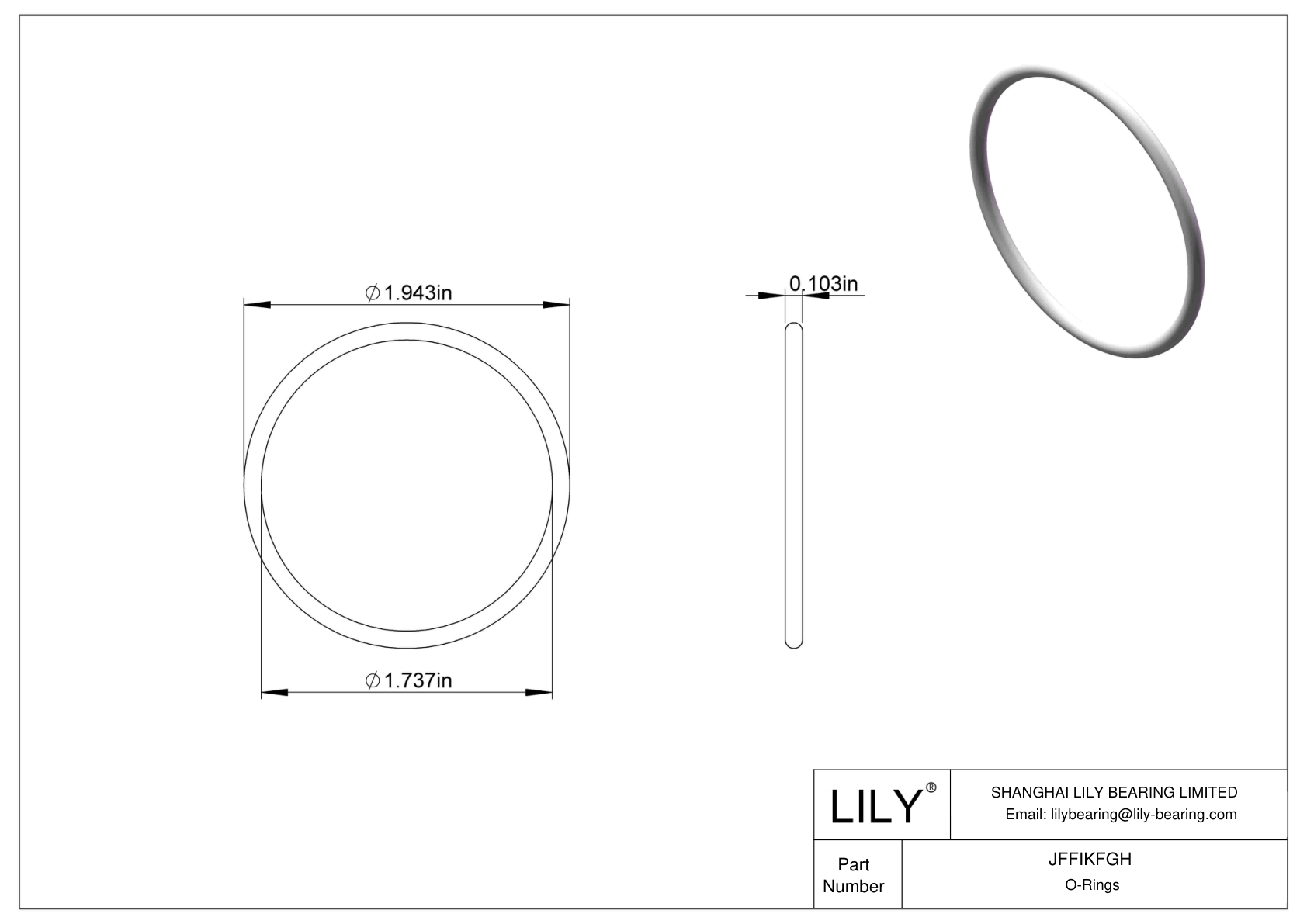 JFFIKFGH Oil Resistant O-Rings Round cad drawing