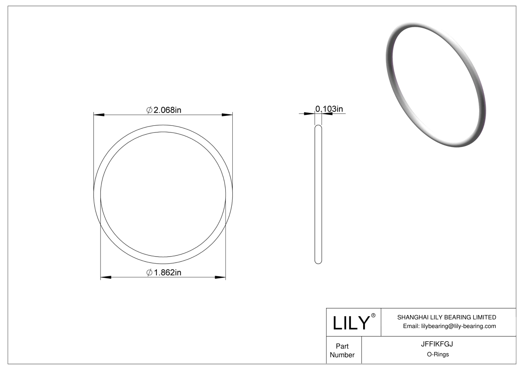 JFFIKFGJ Oil Resistant O-Rings Round cad drawing