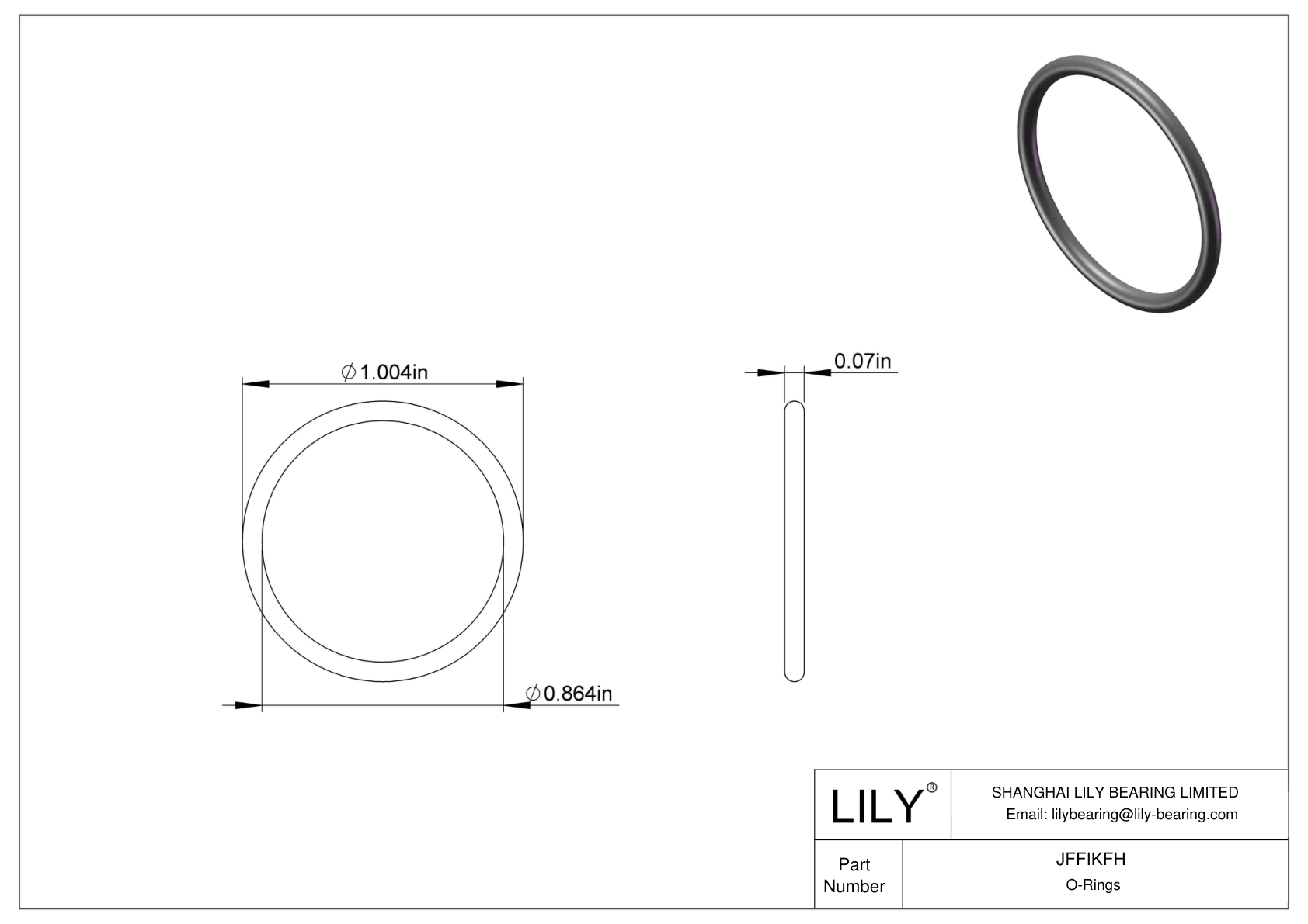 JFFIKFH Oil Resistant O-Rings Round cad drawing