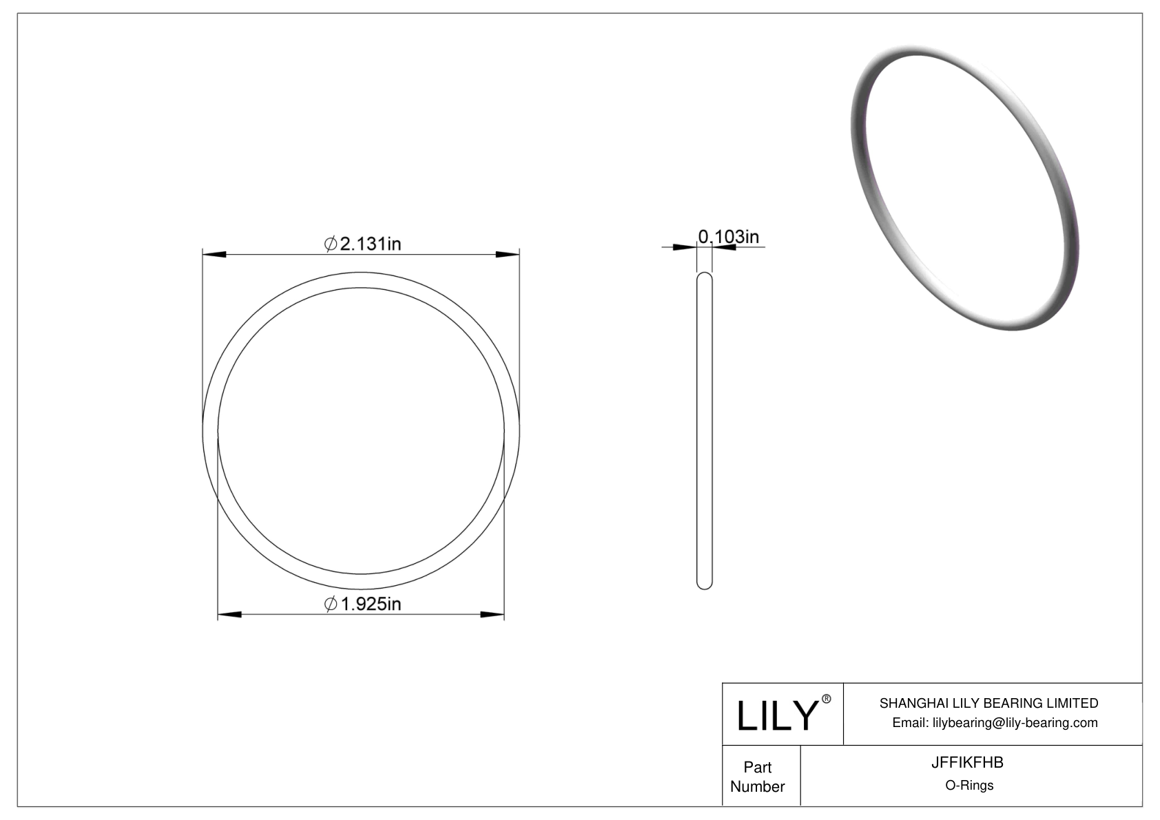 JFFIKFHB Oil Resistant O-Rings Round cad drawing