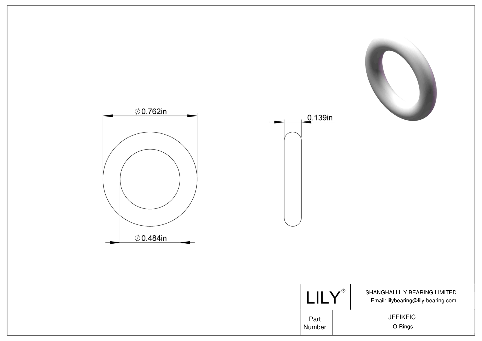 JFFIKFIC Juntas tóricas redondas resistentes al aceite cad drawing