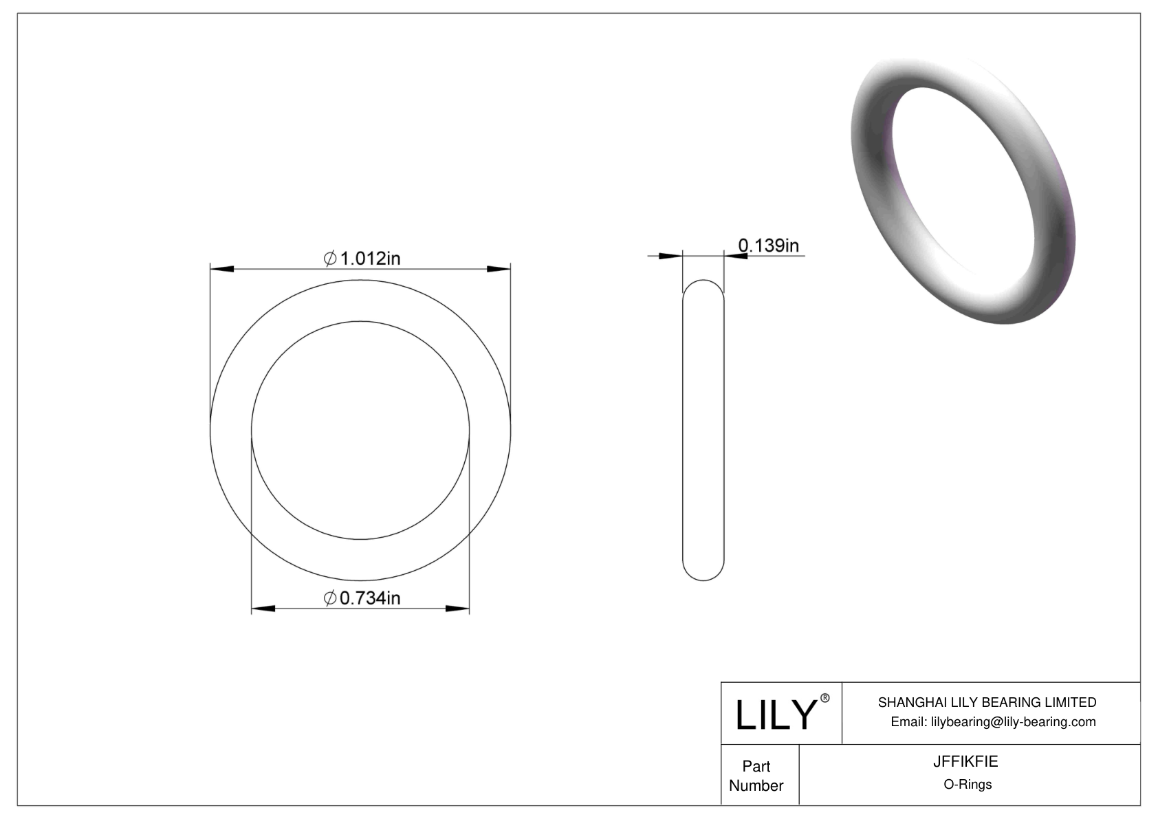 JFFIKFIE Oil Resistant O-Rings Round cad drawing