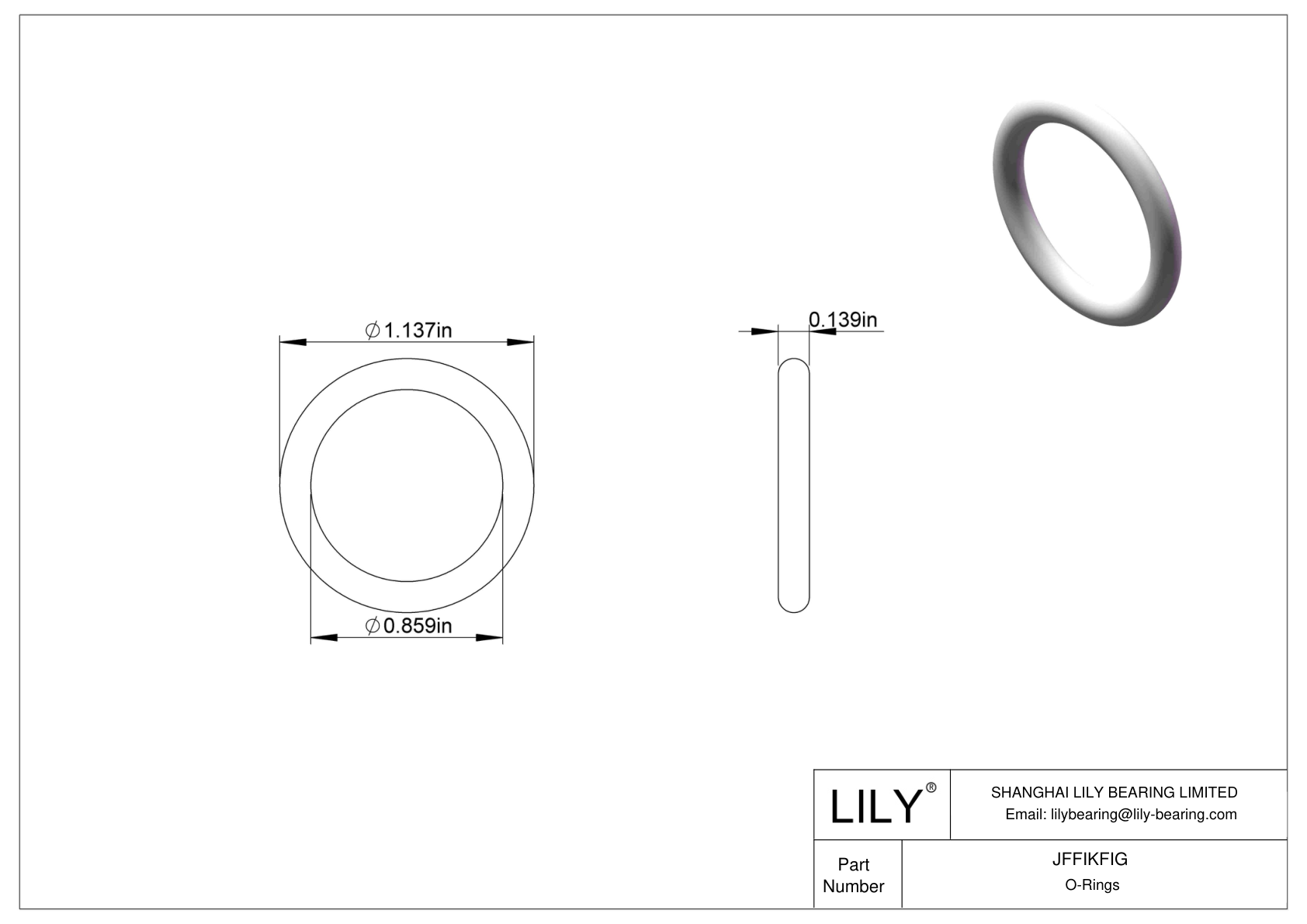 JFFIKFIG Oil Resistant O-Rings Round cad drawing