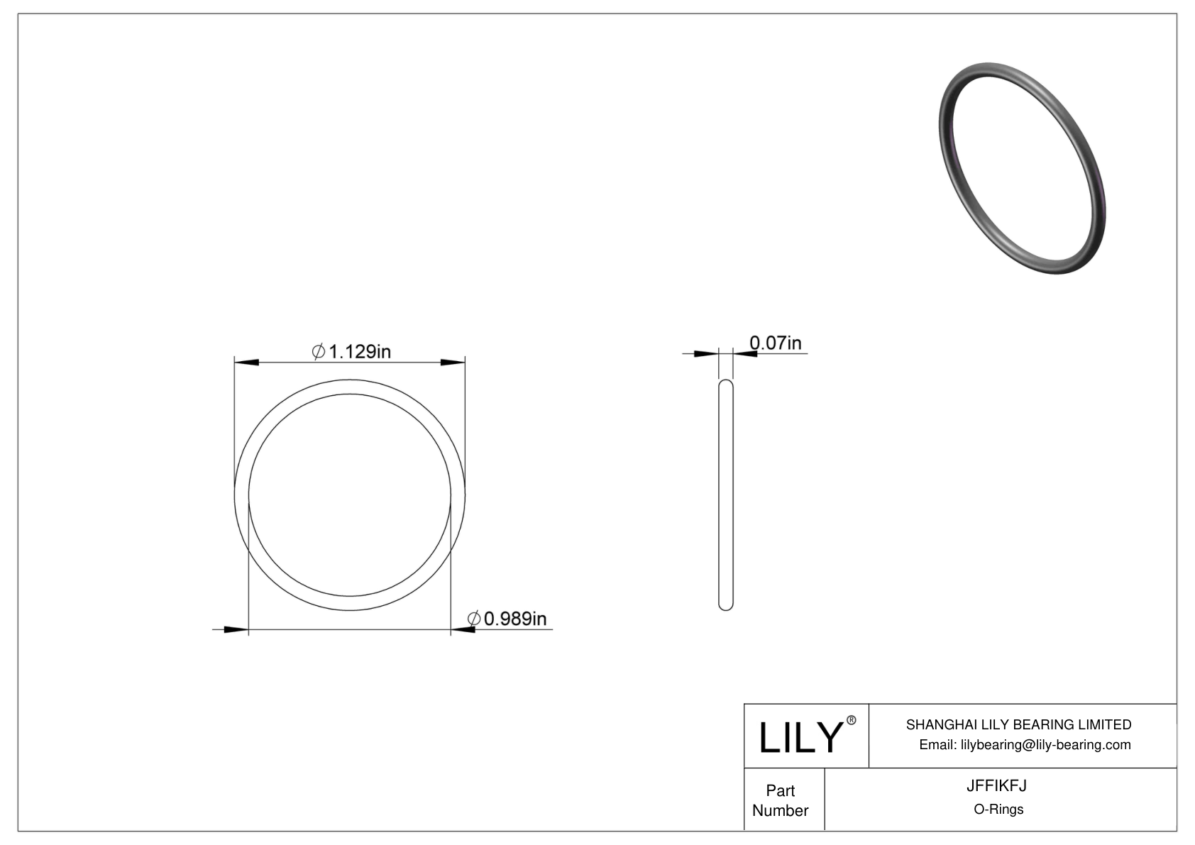 JFFIKFJ Oil Resistant O-Rings Round cad drawing