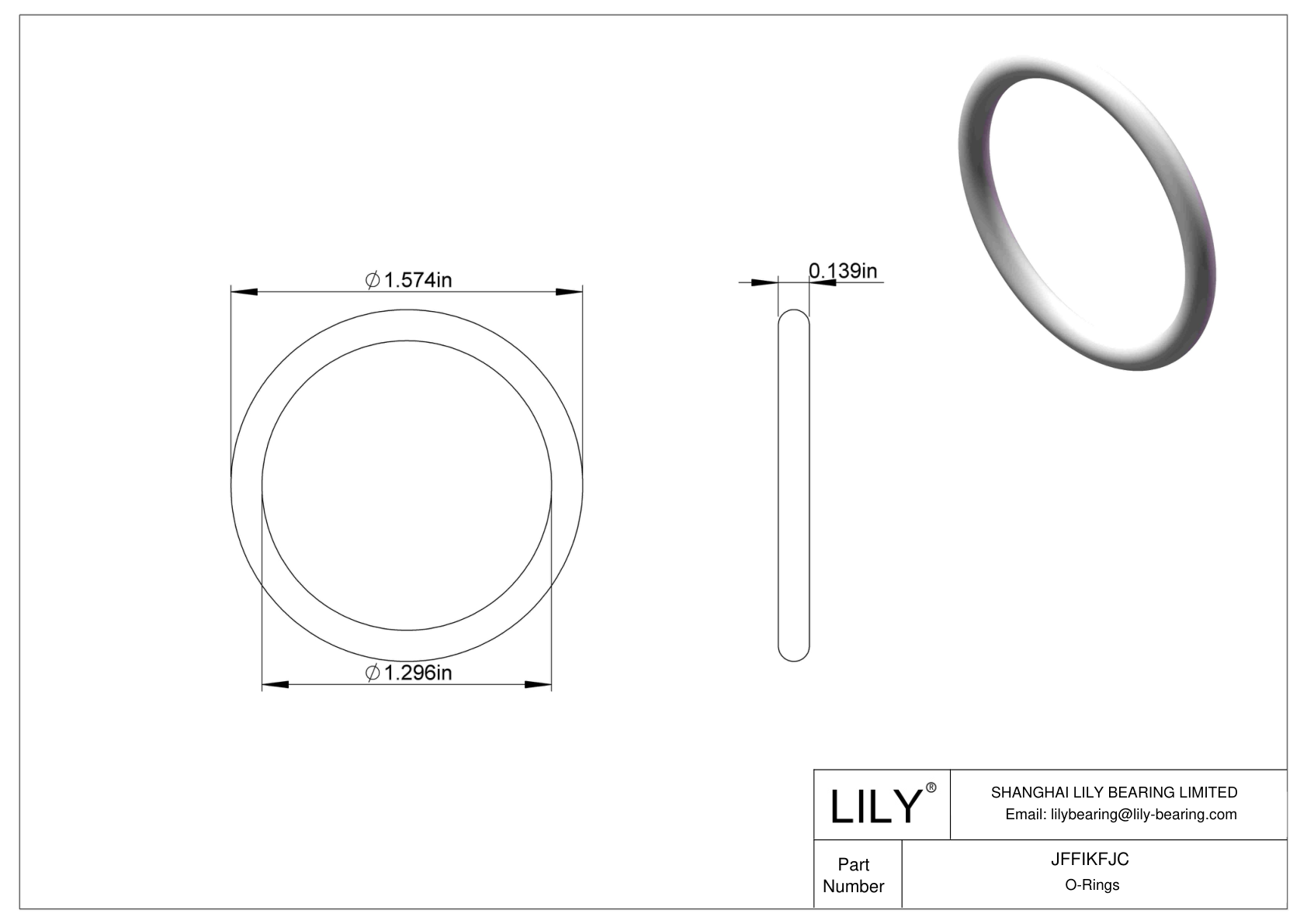 JFFIKFJC Oil Resistant O-Rings Round cad drawing