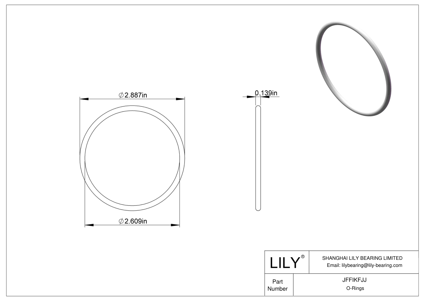 JFFIKFJJ Oil Resistant O-Rings Round cad drawing