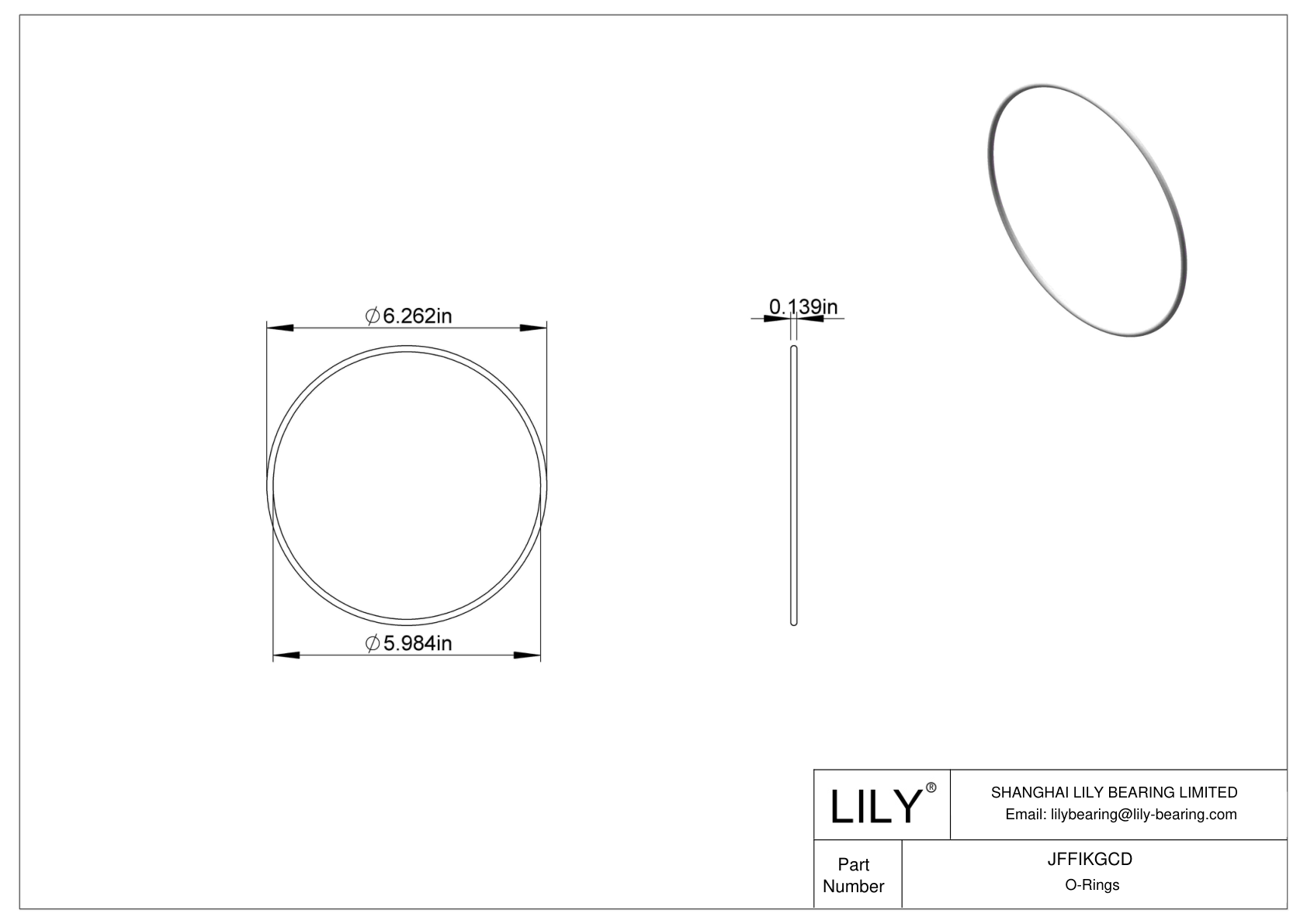 JFFIKGCD Oil Resistant O-Rings Round cad drawing