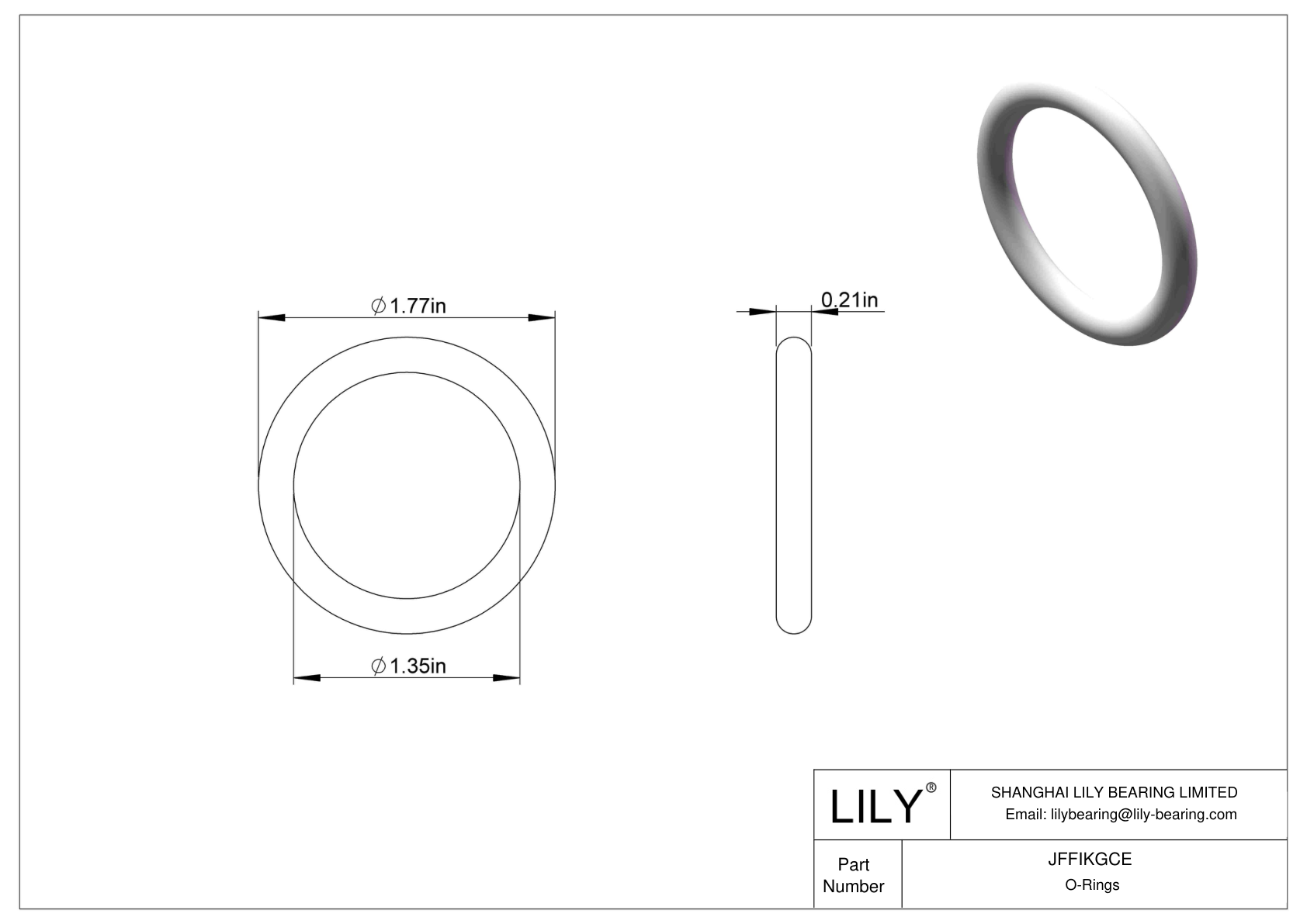 JFFIKGCE Juntas tóricas redondas resistentes al aceite cad drawing