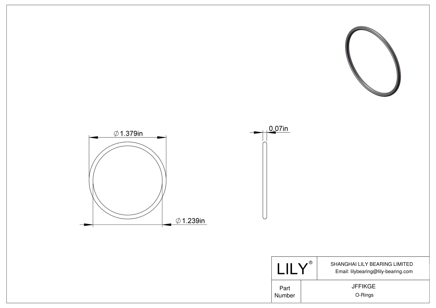 JFFIKGE Oil Resistant O-Rings Round cad drawing