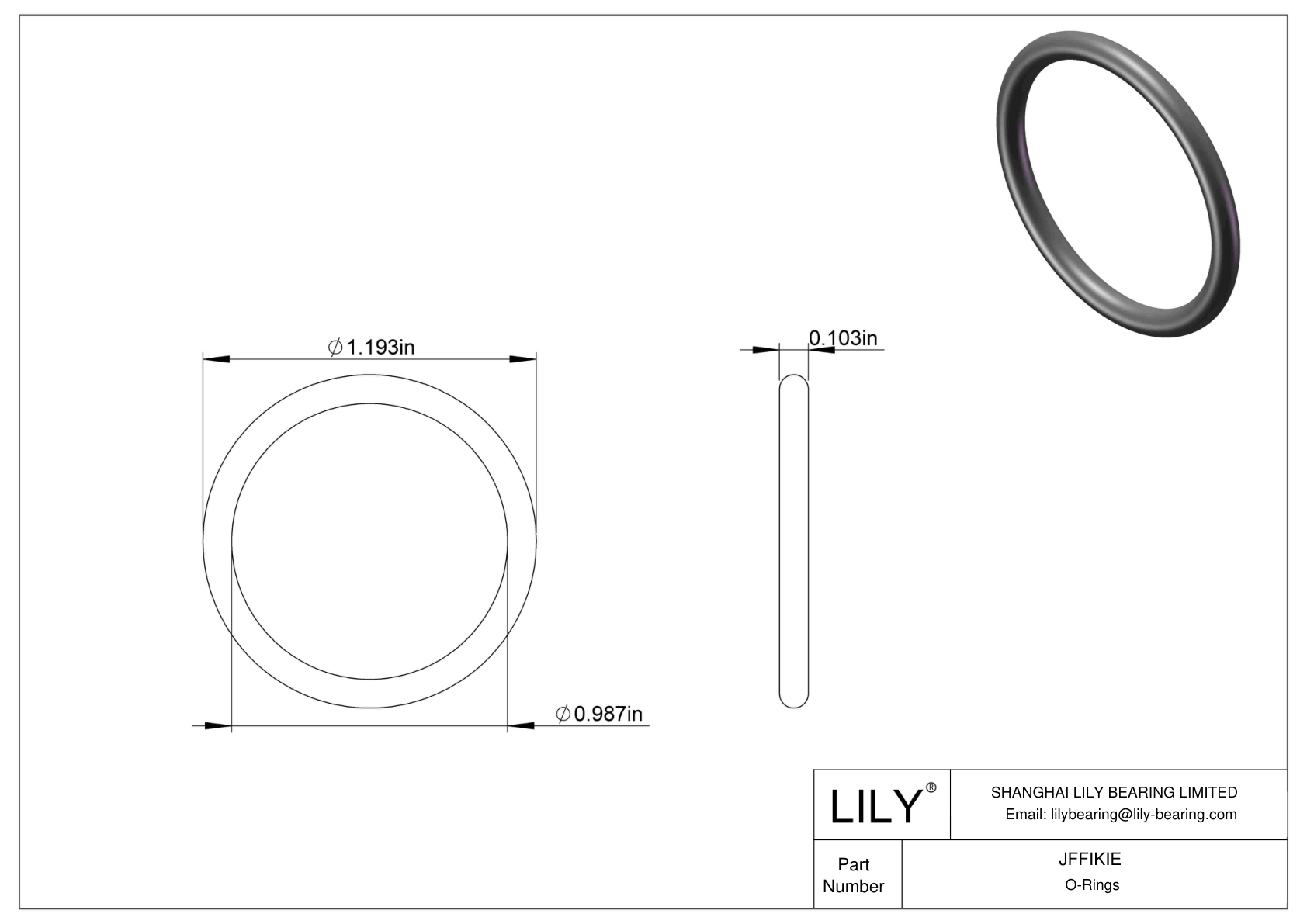 JFFIKIE Juntas tóricas redondas resistentes al aceite cad drawing