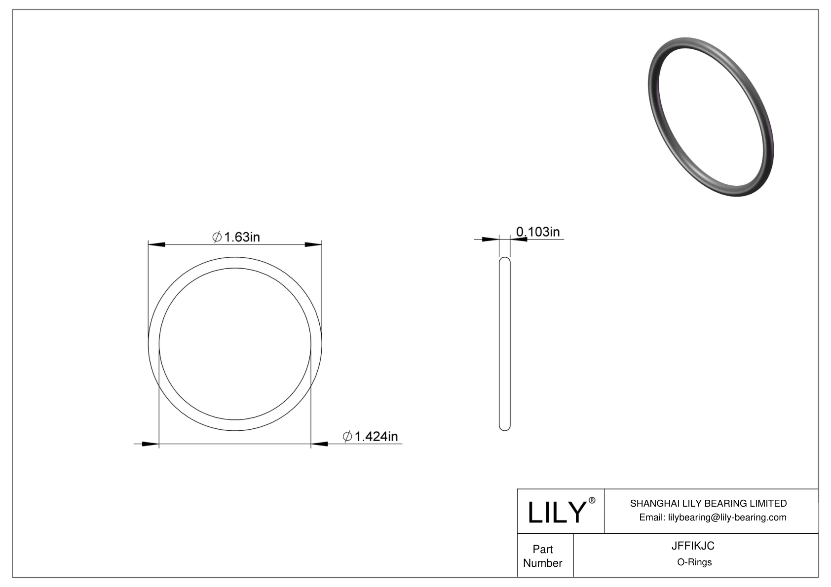 JFFIKJC Oil Resistant O-Rings Round cad drawing