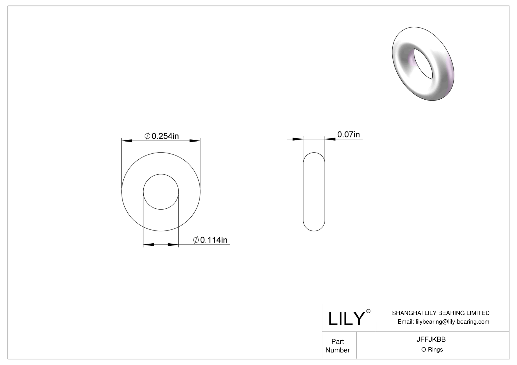 JFFJKBB Chemical Resistant O-rings Round cad drawing