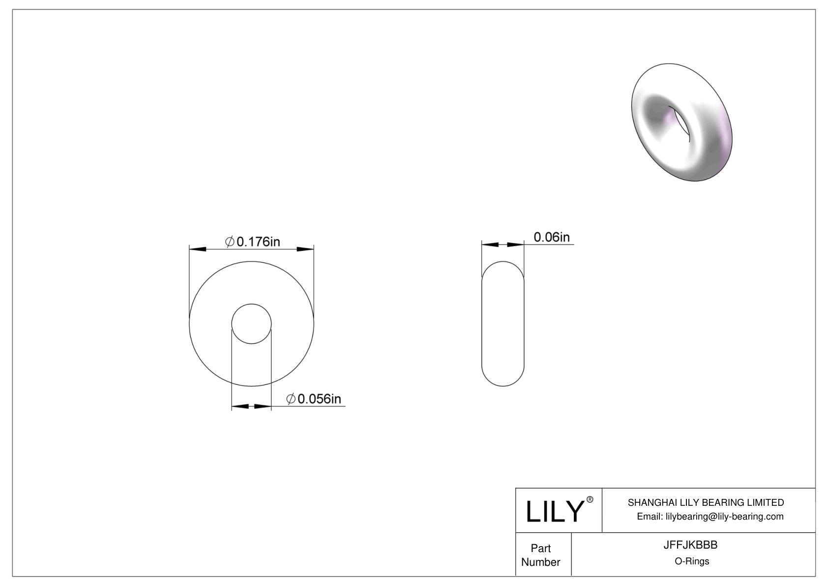 JFFJKBBB 圆形耐化学性 O 形圈 cad drawing