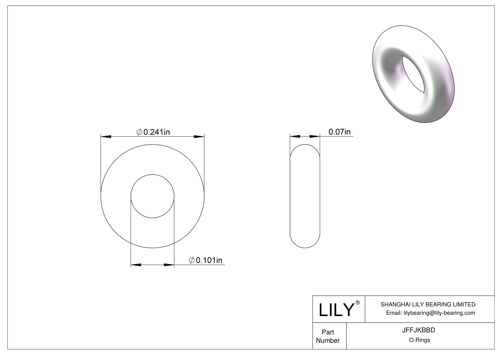 JFFJKBBD Chemical Resistant O-rings Round cad drawing