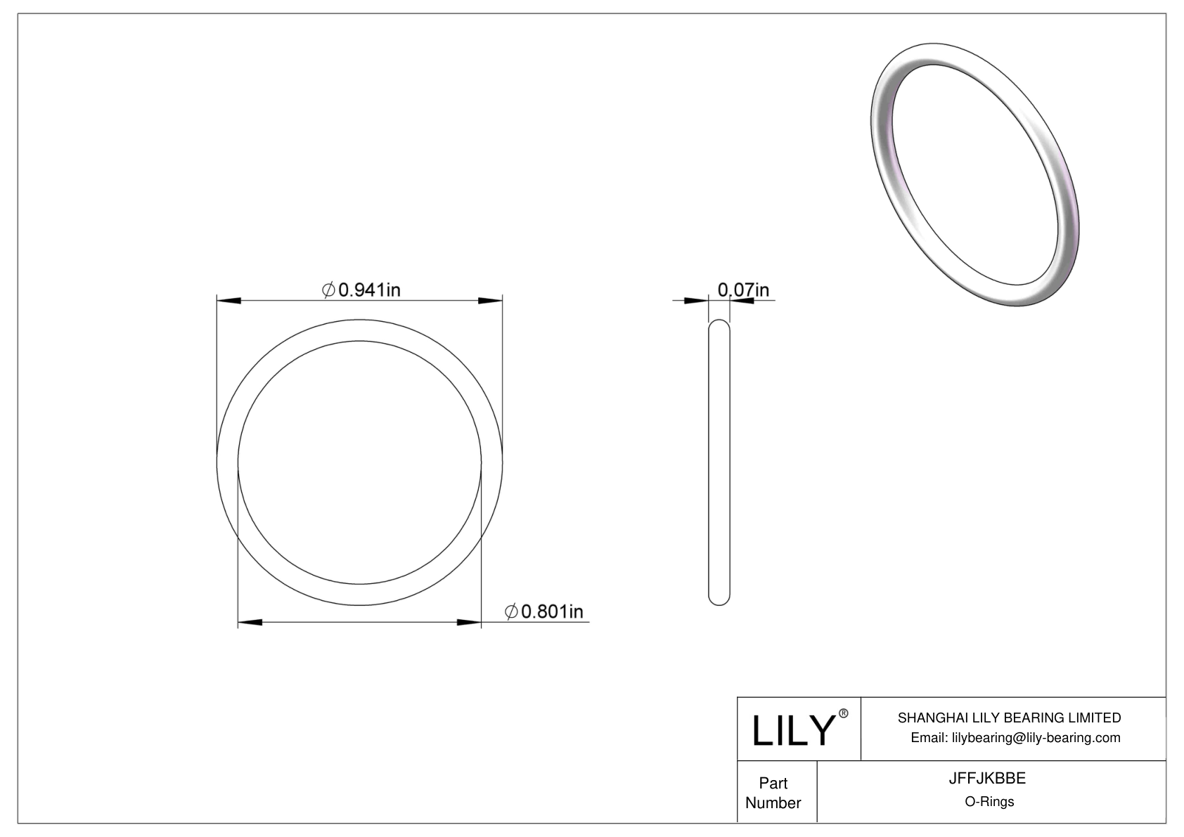 JFFJKBBE Chemical Resistant O-rings Round cad drawing