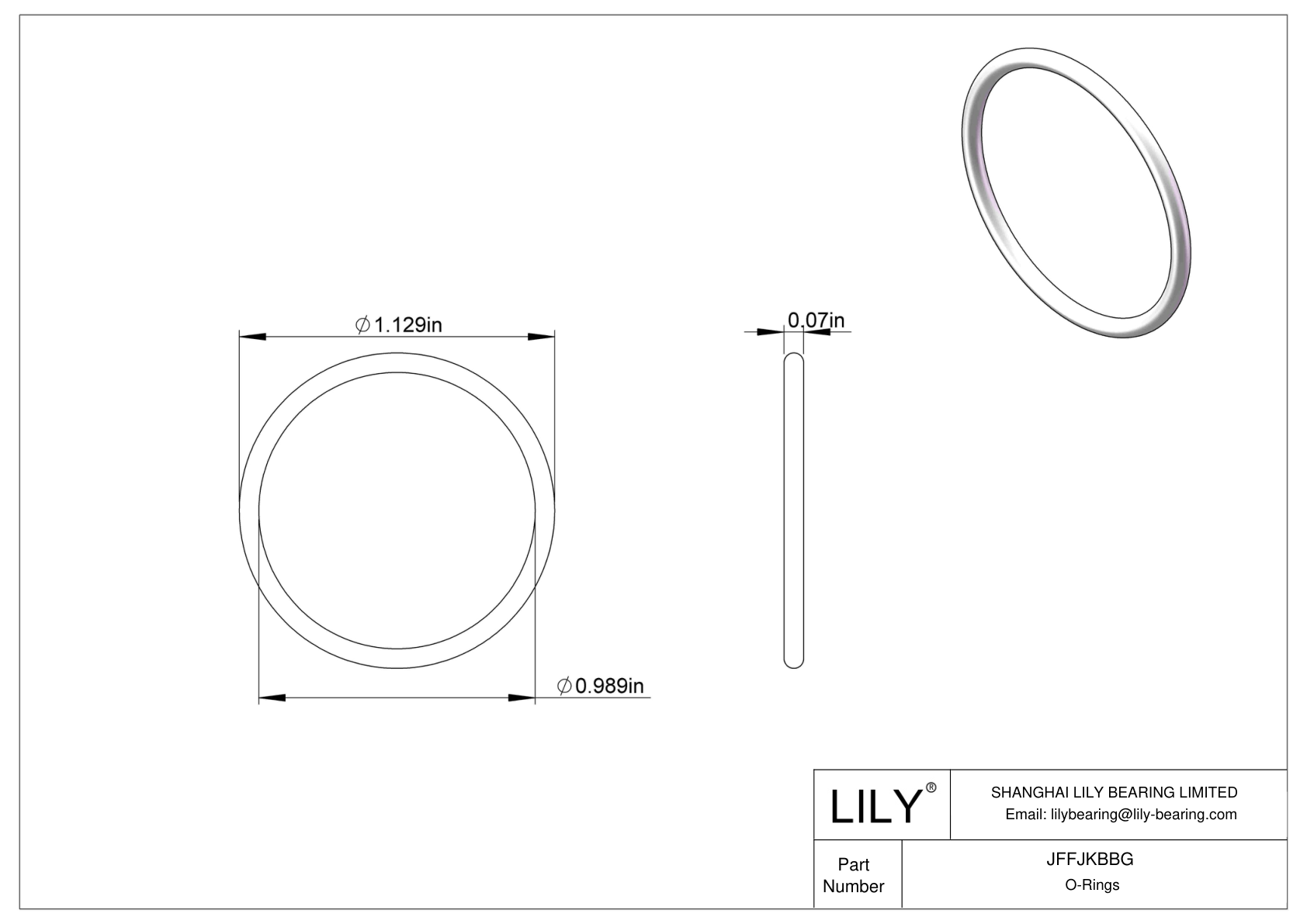 JFFJKBBG Chemical Resistant O-rings Round cad drawing