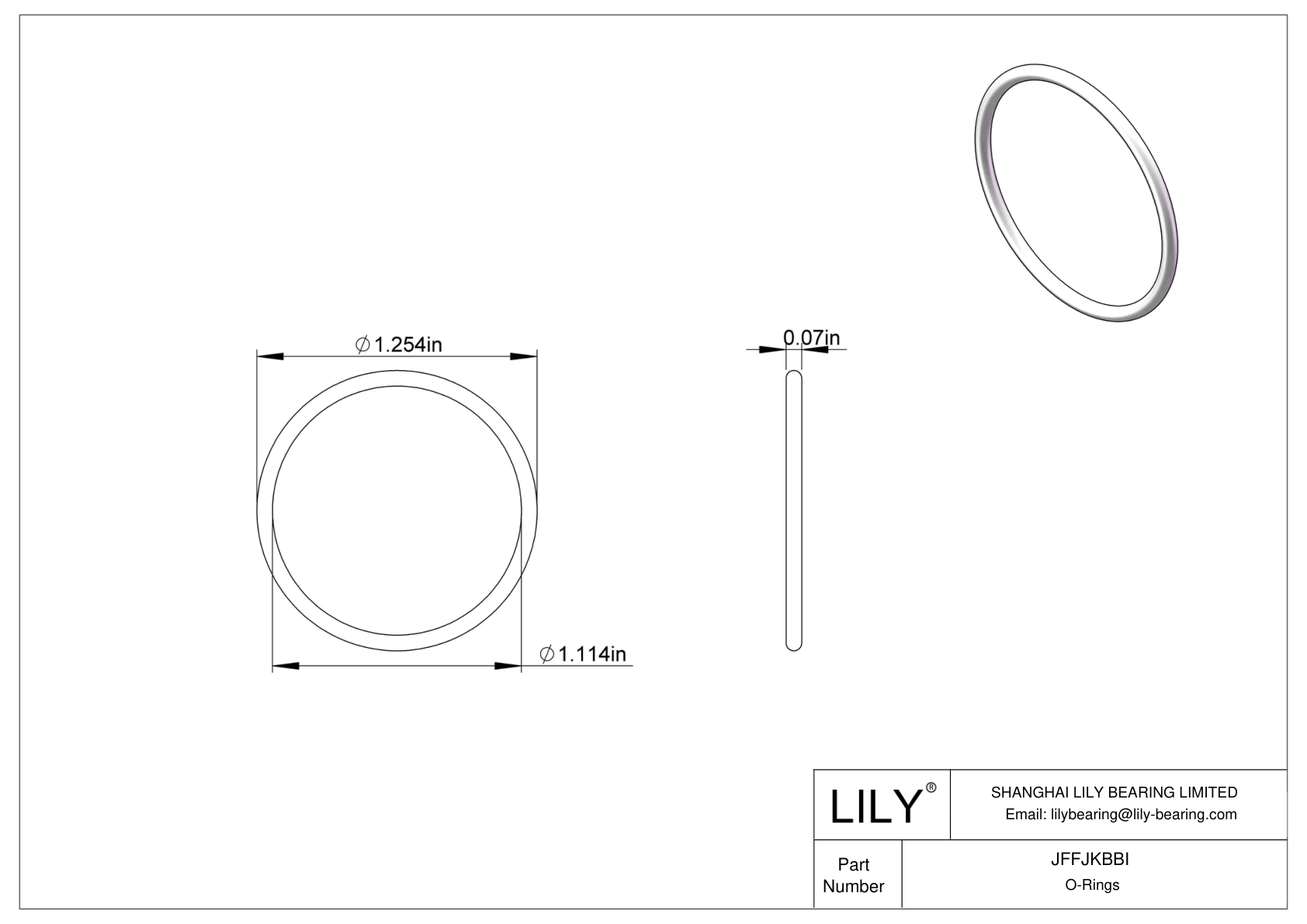 JFFJKBBI Chemical Resistant O-rings Round cad drawing