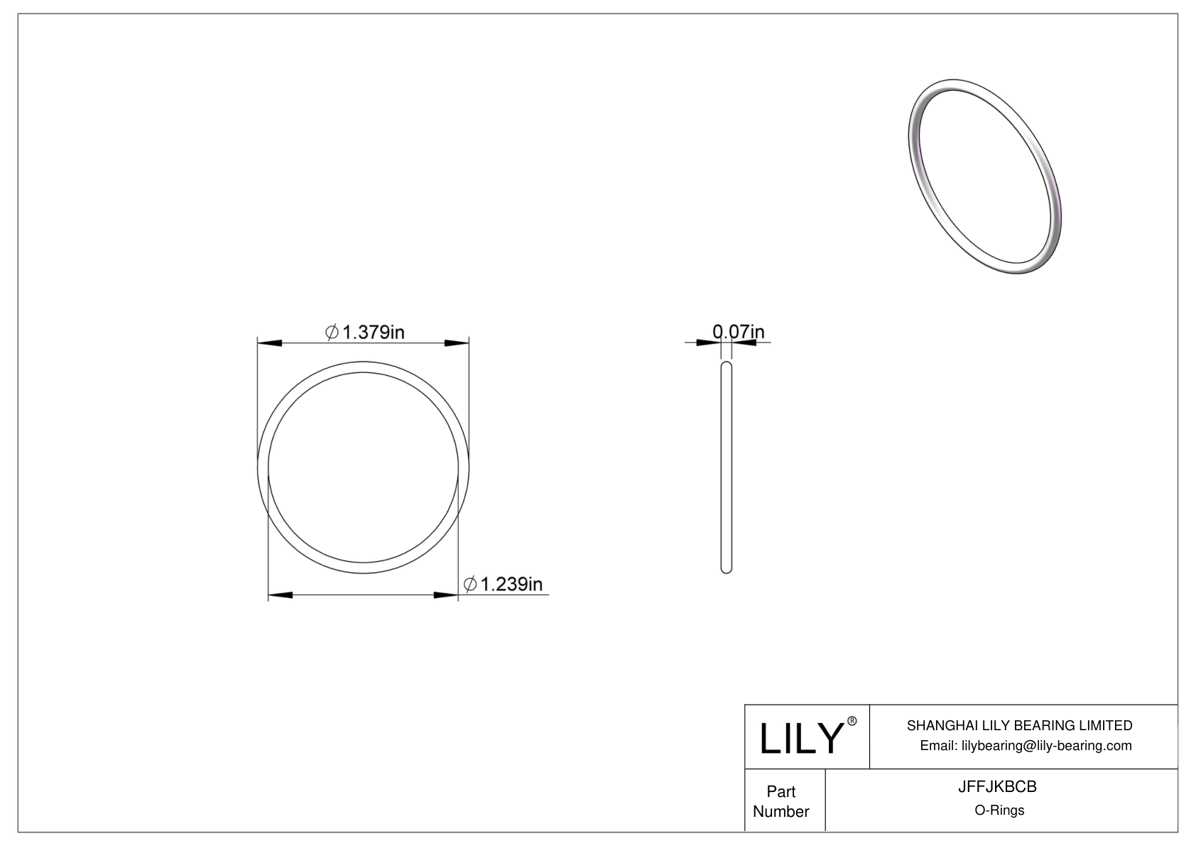 JFFJKBCB Chemical Resistant O-rings Round cad drawing