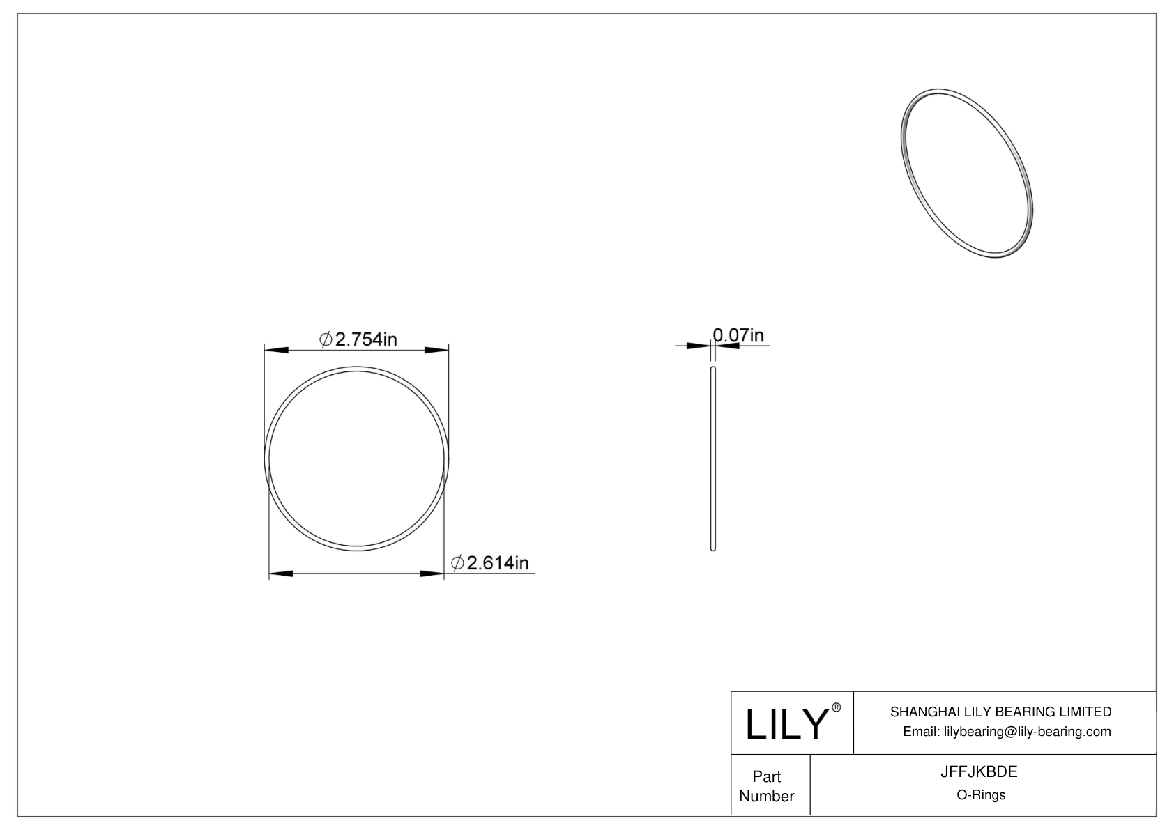 JFFJKBDE Chemical Resistant O-rings Round cad drawing