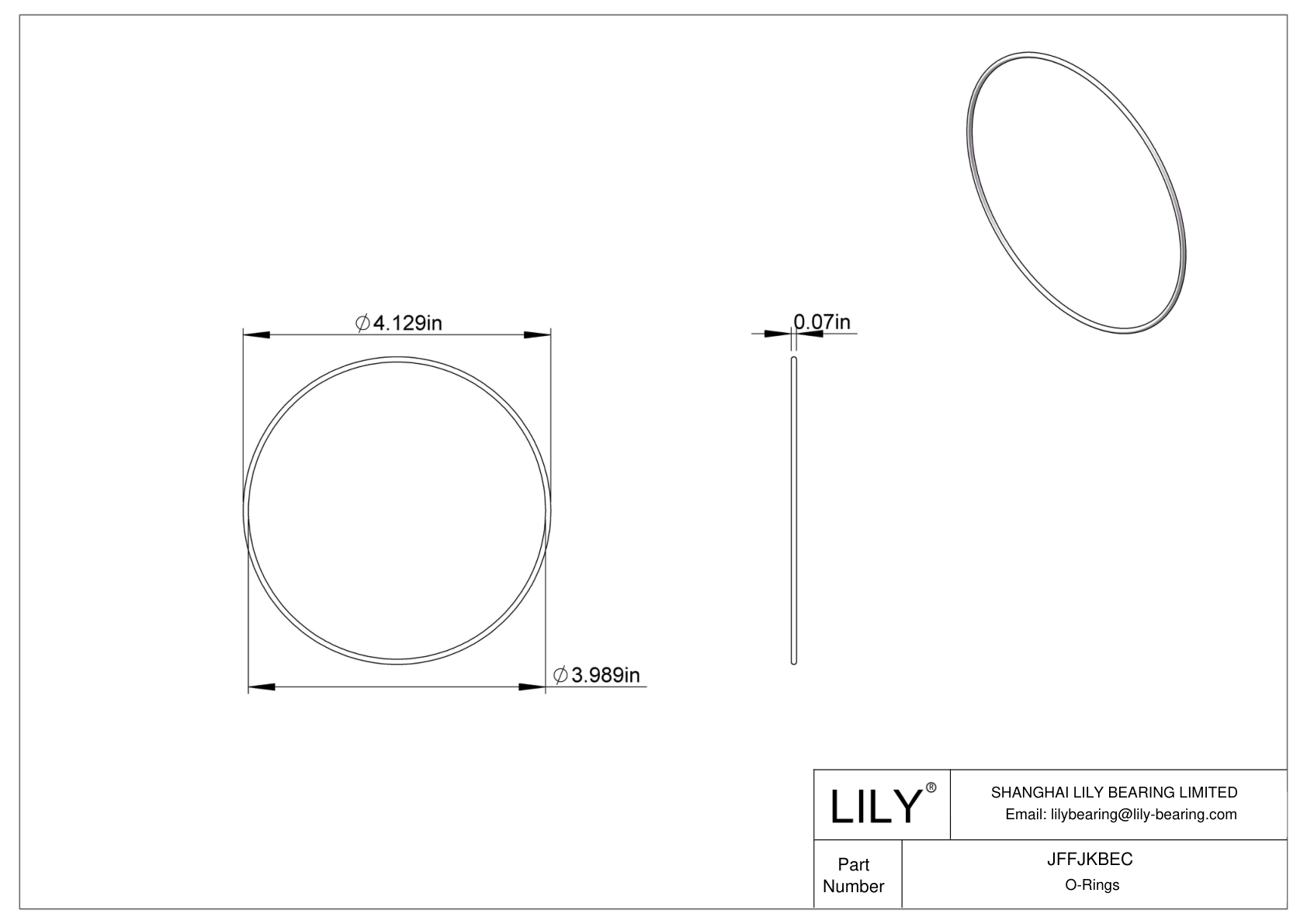 JFFJKBEC Chemical Resistant O-rings Round cad drawing