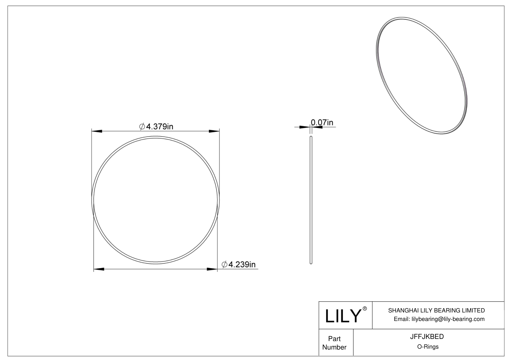 JFFJKBED Chemical Resistant O-rings Round cad drawing