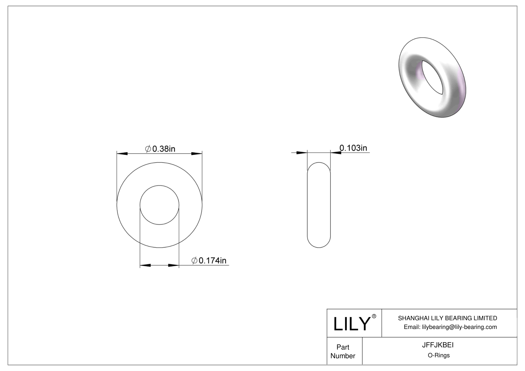 JFFJKBEI 圆形耐化学性 O 形圈 cad drawing