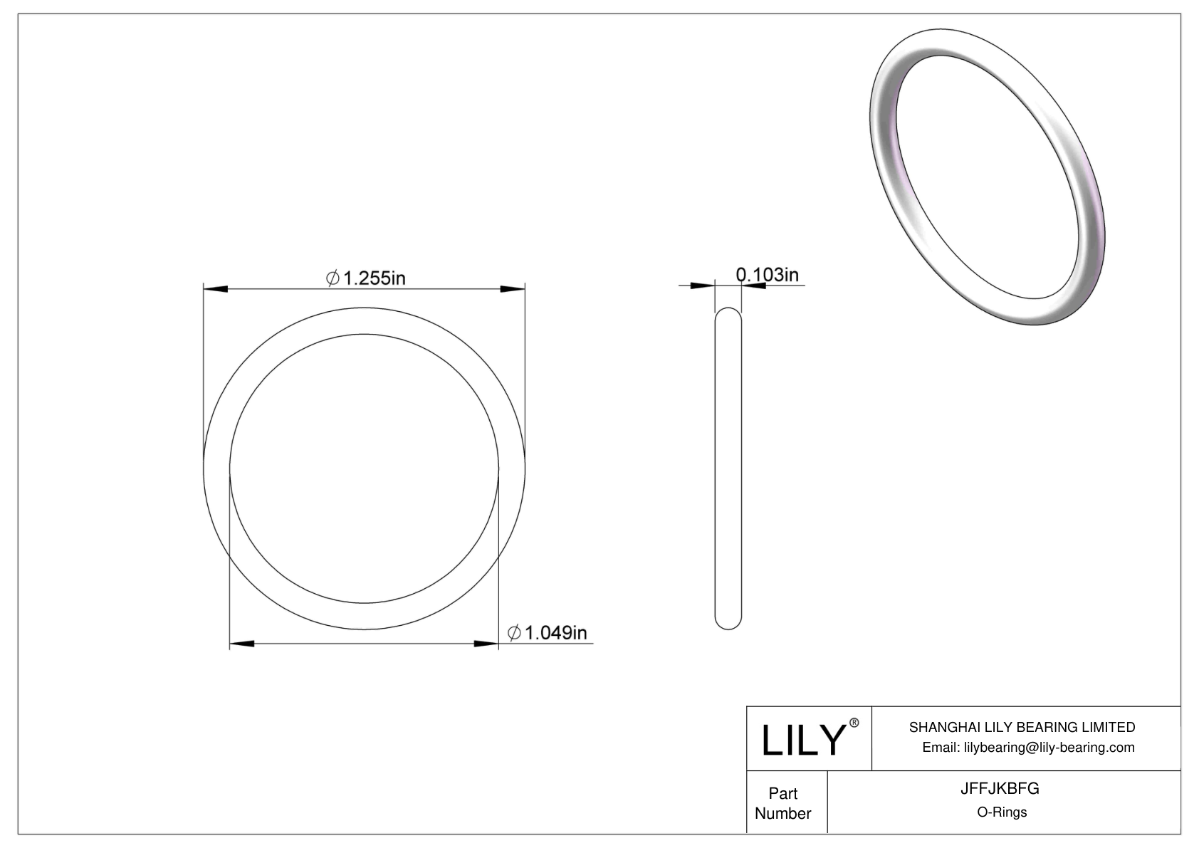 JFFJKBFG 圆形耐化学性 O 形圈 cad drawing