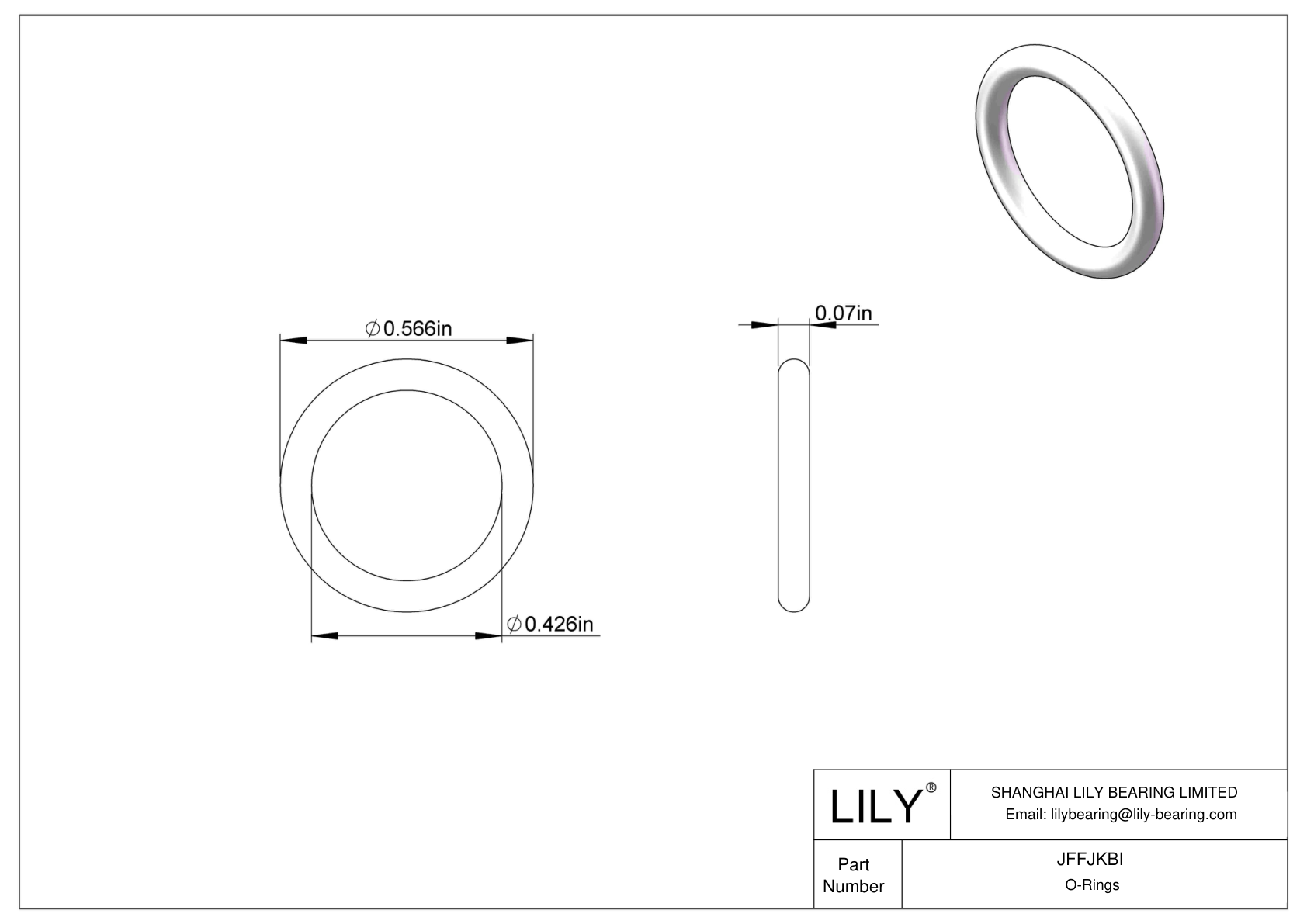 JFFJKBI Chemical Resistant O-rings Round cad drawing