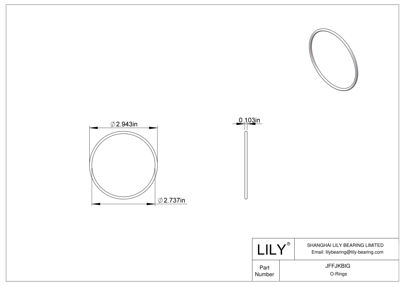 JFFJKBIG Chemical Resistant O-rings Round cad drawing