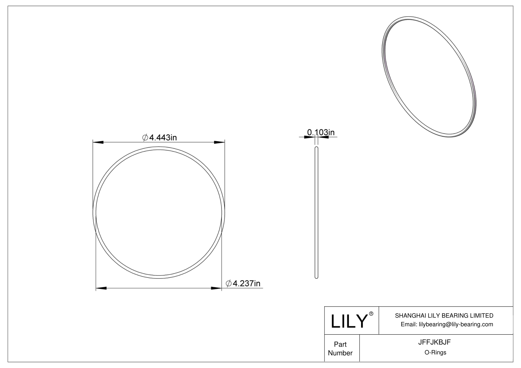 JFFJKBJF Chemical Resistant O-rings Round cad drawing