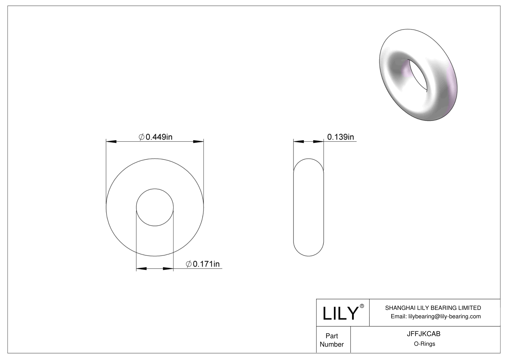 JFFJKCAB 圆形耐化学性 O 形圈 cad drawing