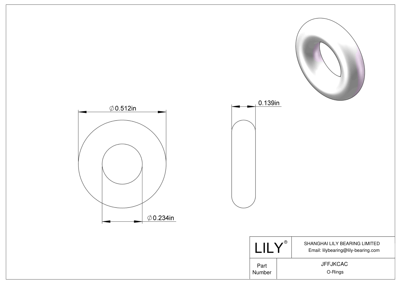 JFFJKCAC 圆形耐化学性 O 形圈 cad drawing