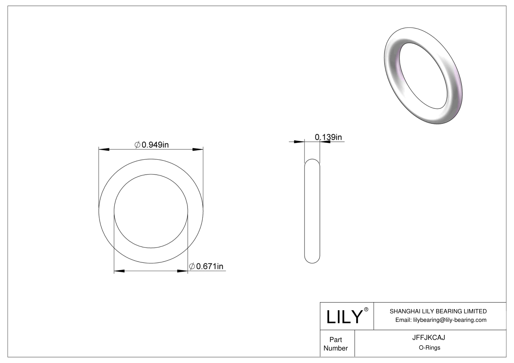 JFFJKCAJ Chemical Resistant O-rings Round cad drawing