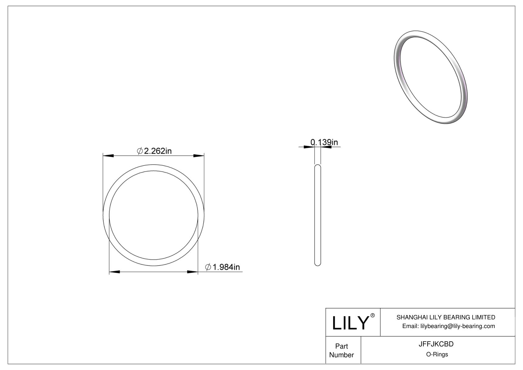 JFFJKCBD Chemical Resistant O-rings Round cad drawing