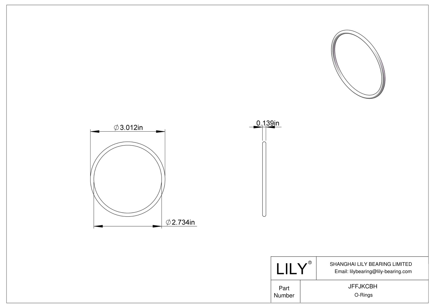 JFFJKCBH Chemical Resistant O-rings Round cad drawing