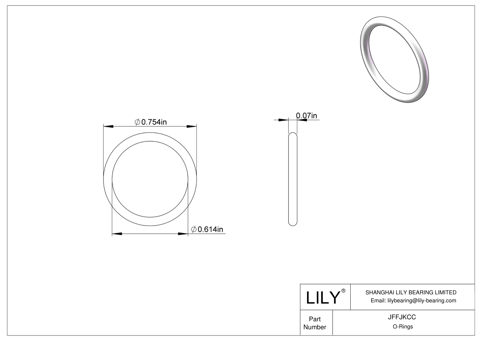 JFFJKCC Chemical Resistant O-rings Round cad drawing