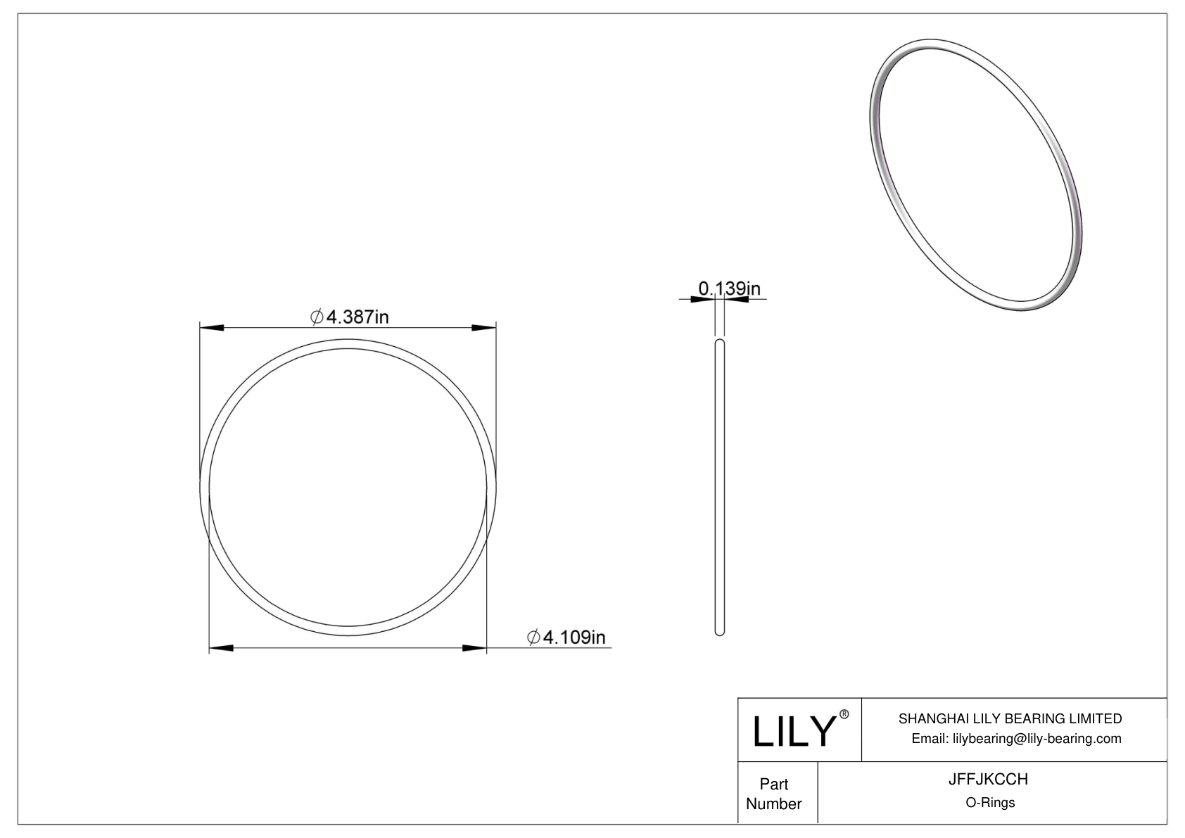 JFFJKCCH Chemical Resistant O-rings Round cad drawing