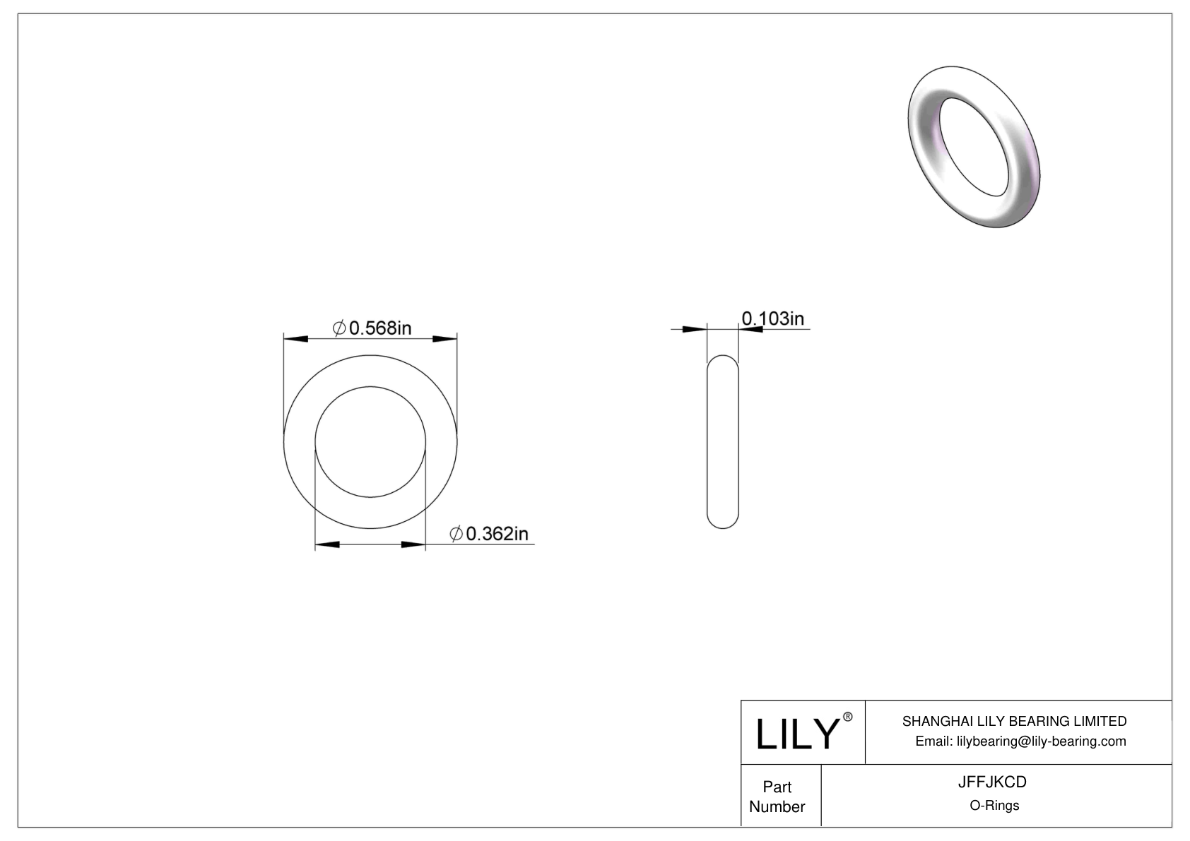 JFFJKCD Chemical Resistant O-rings Round cad drawing