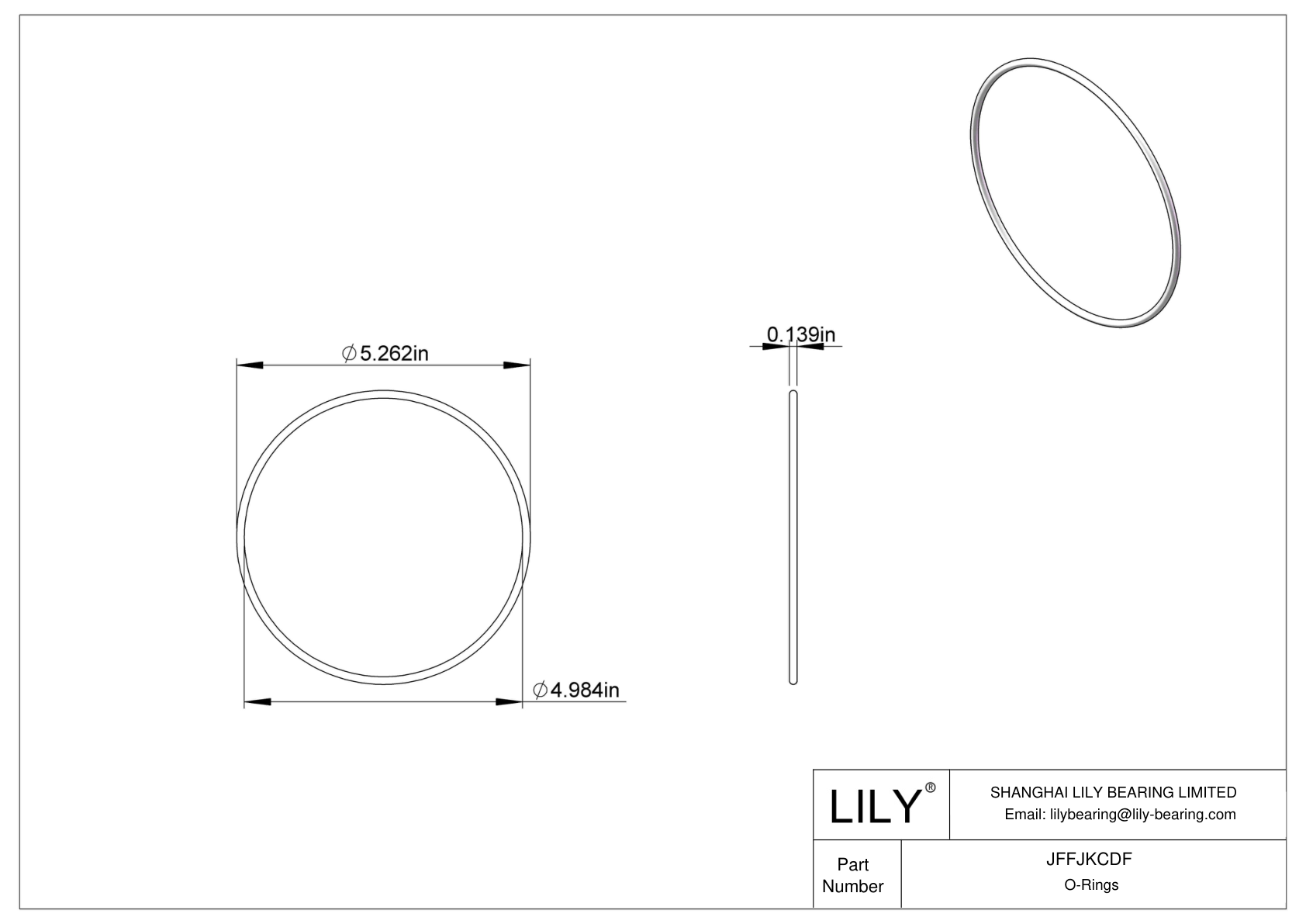 JFFJKCDF Chemical Resistant O-rings Round cad drawing