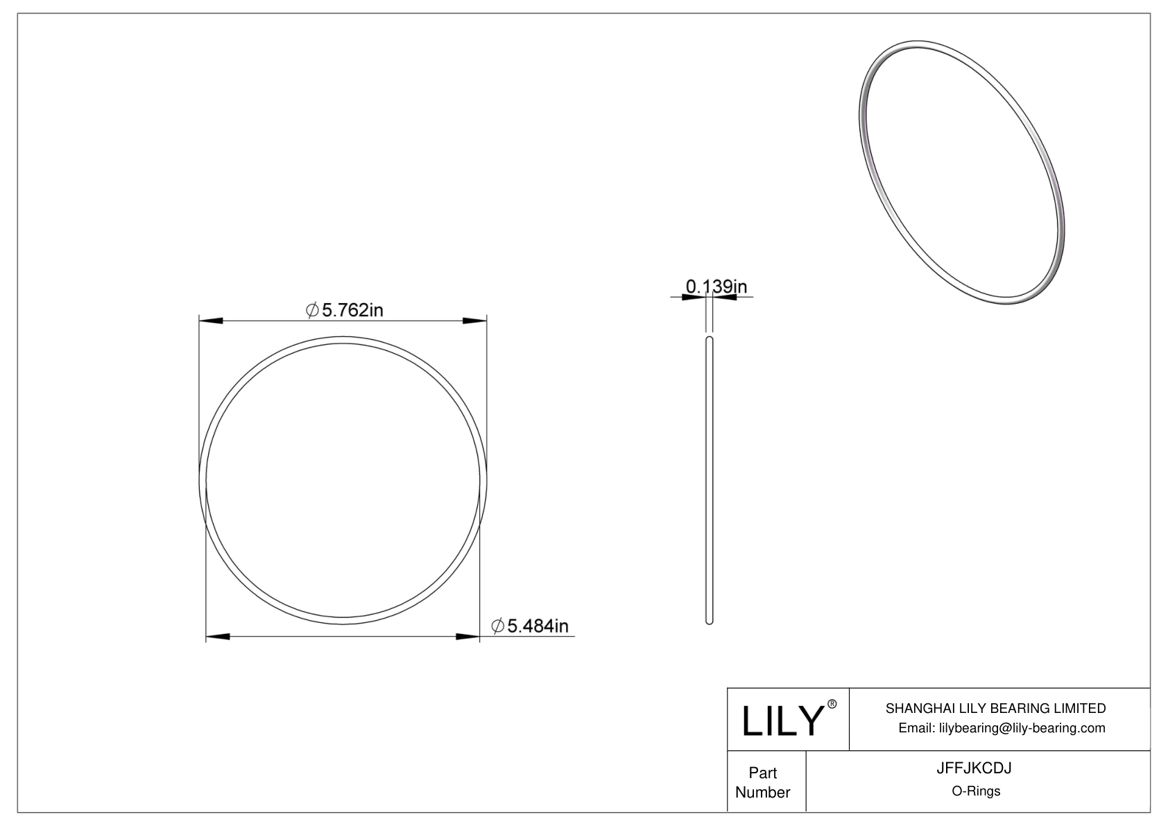 JFFJKCDJ 圆形耐化学性 O 形圈 cad drawing